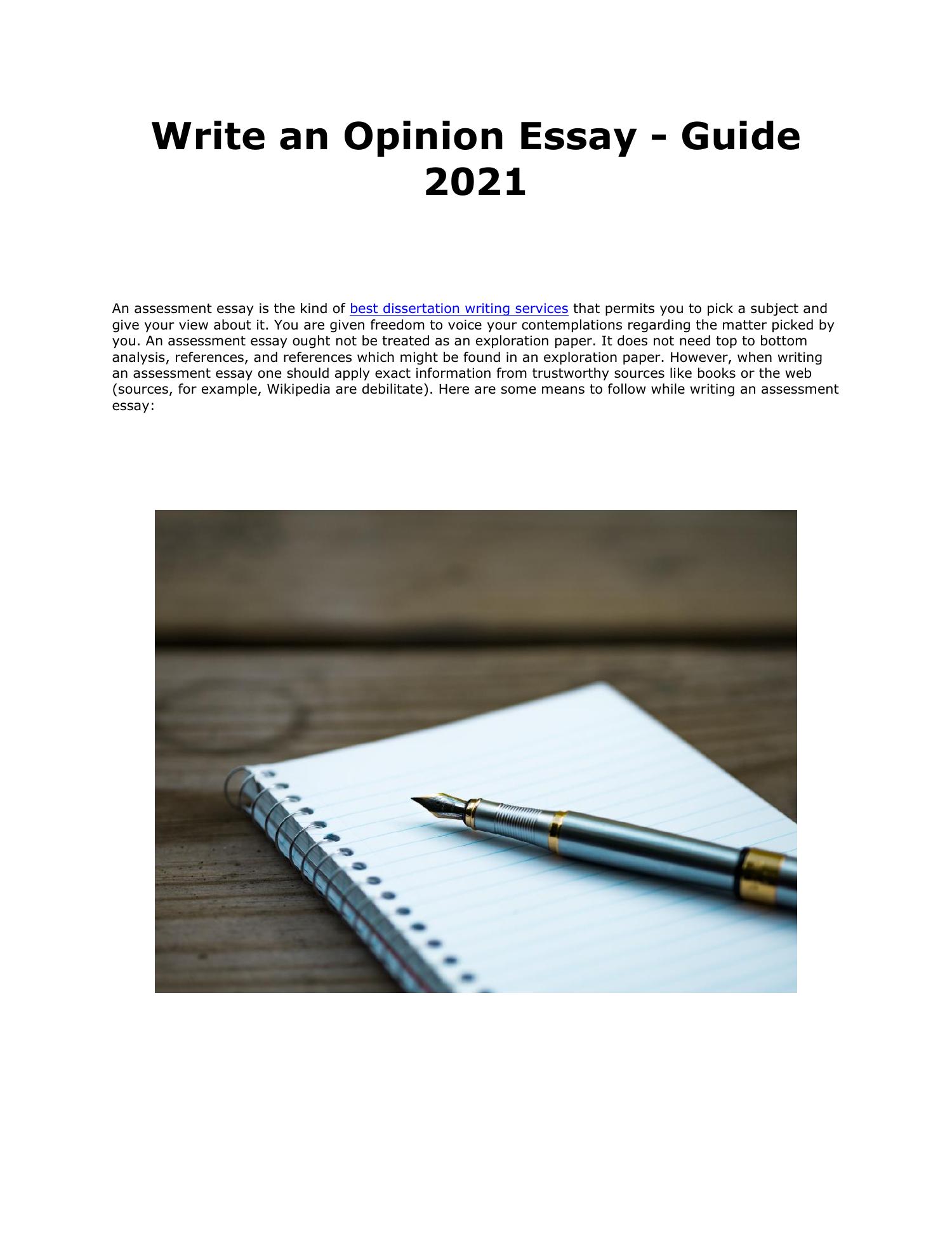 an opinion essay example pdf