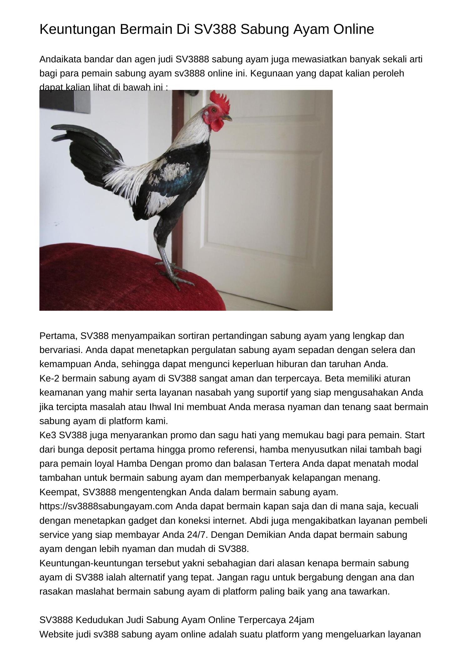 Laba Bermain Di SV388 Sabung Ayam Onlinepbiyh.pdf.pdf | DocDroid