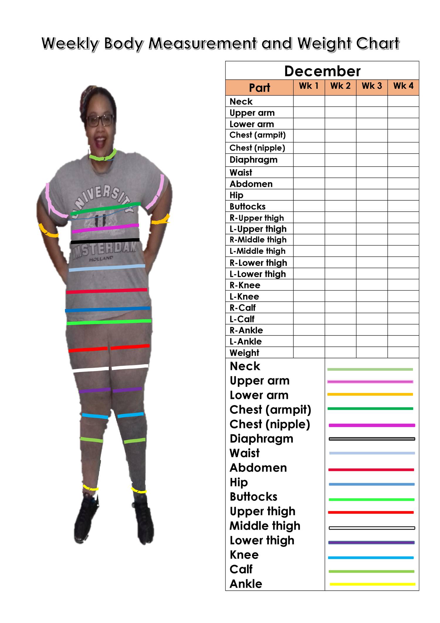 Body Measurement Chart Printable Fillable Body Measur - vrogue.co