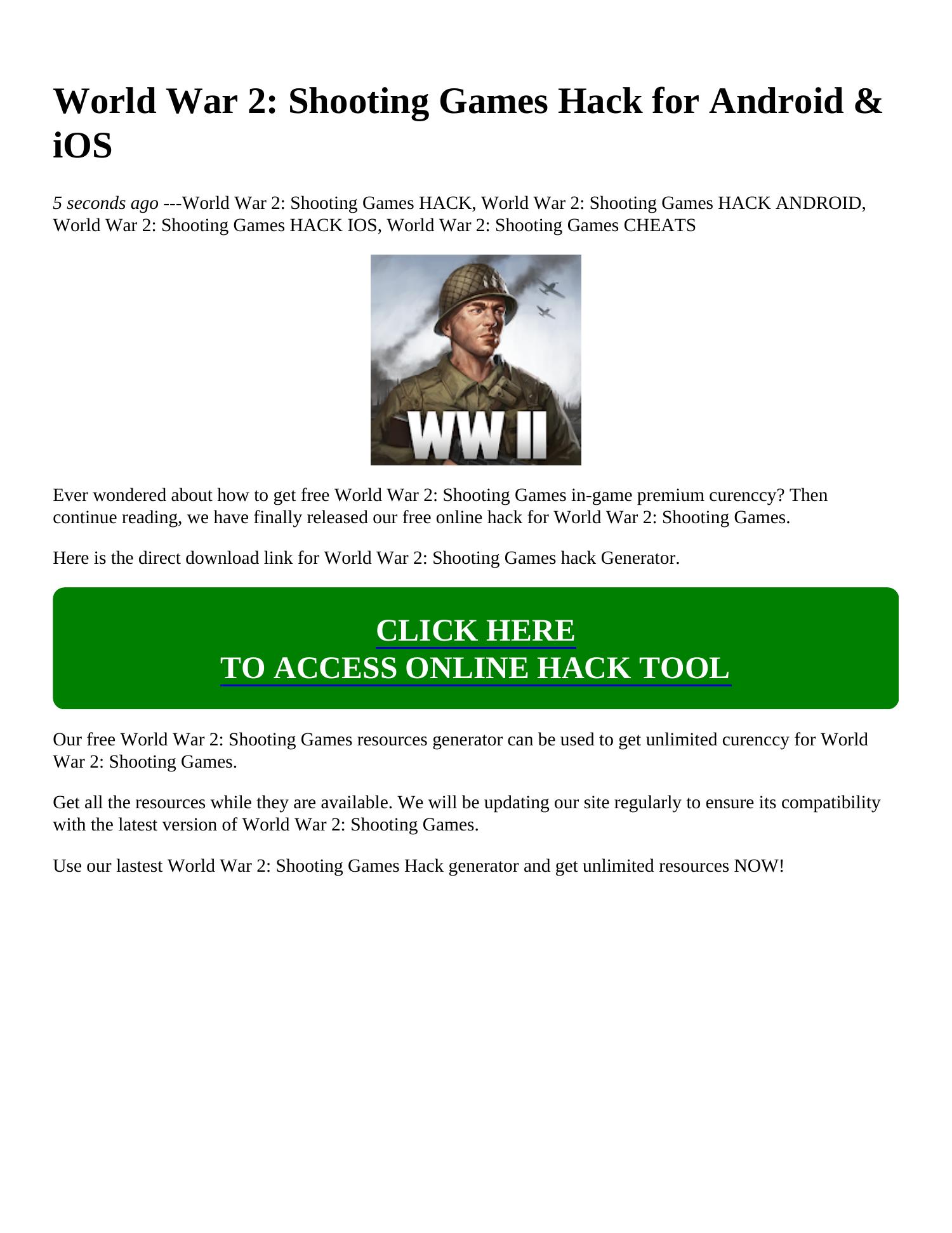World War 2 Shooting Games Hack Android iOS.pdf DocDroid