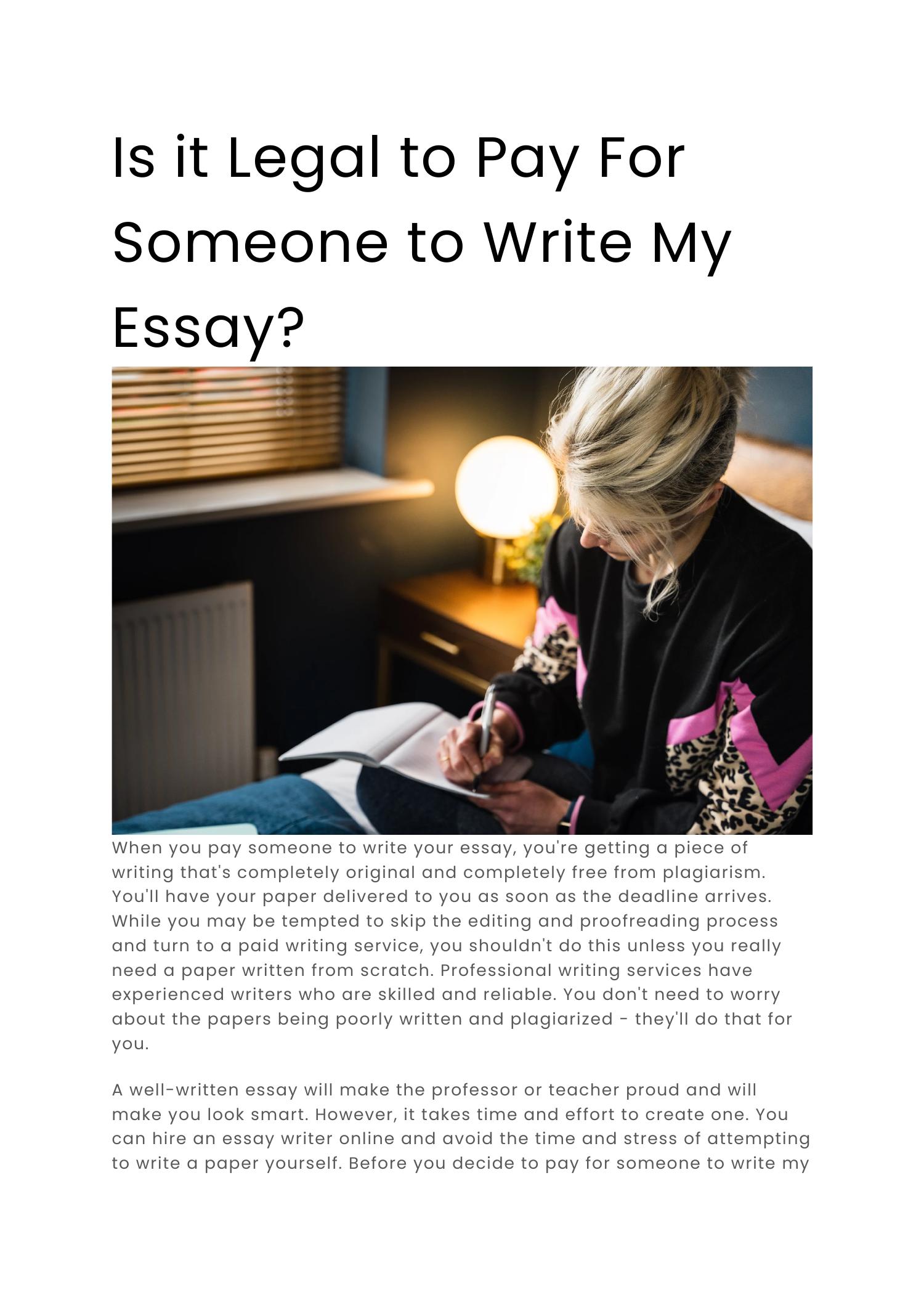 is it bad to pay someone to write your essay