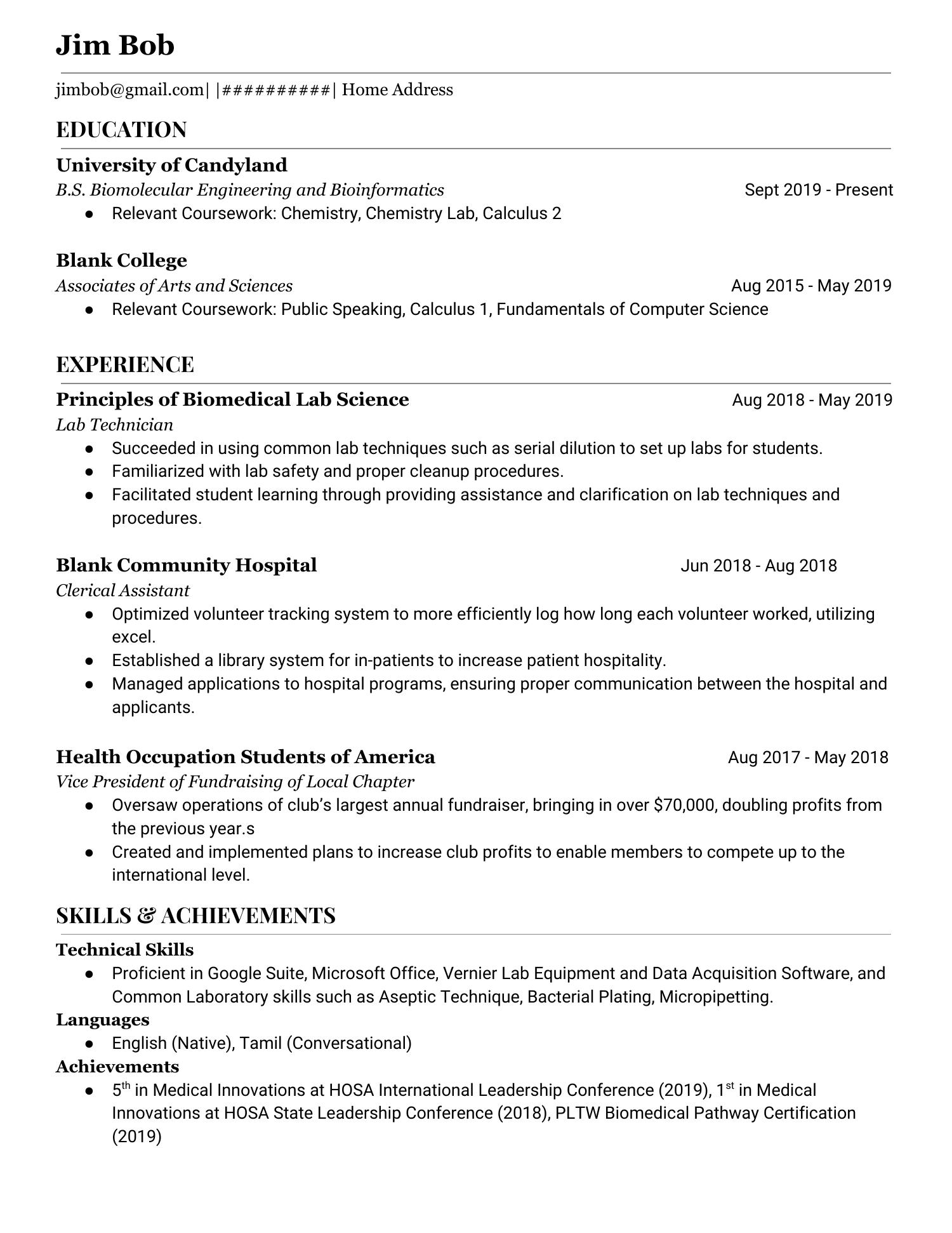resume personal profile reddit