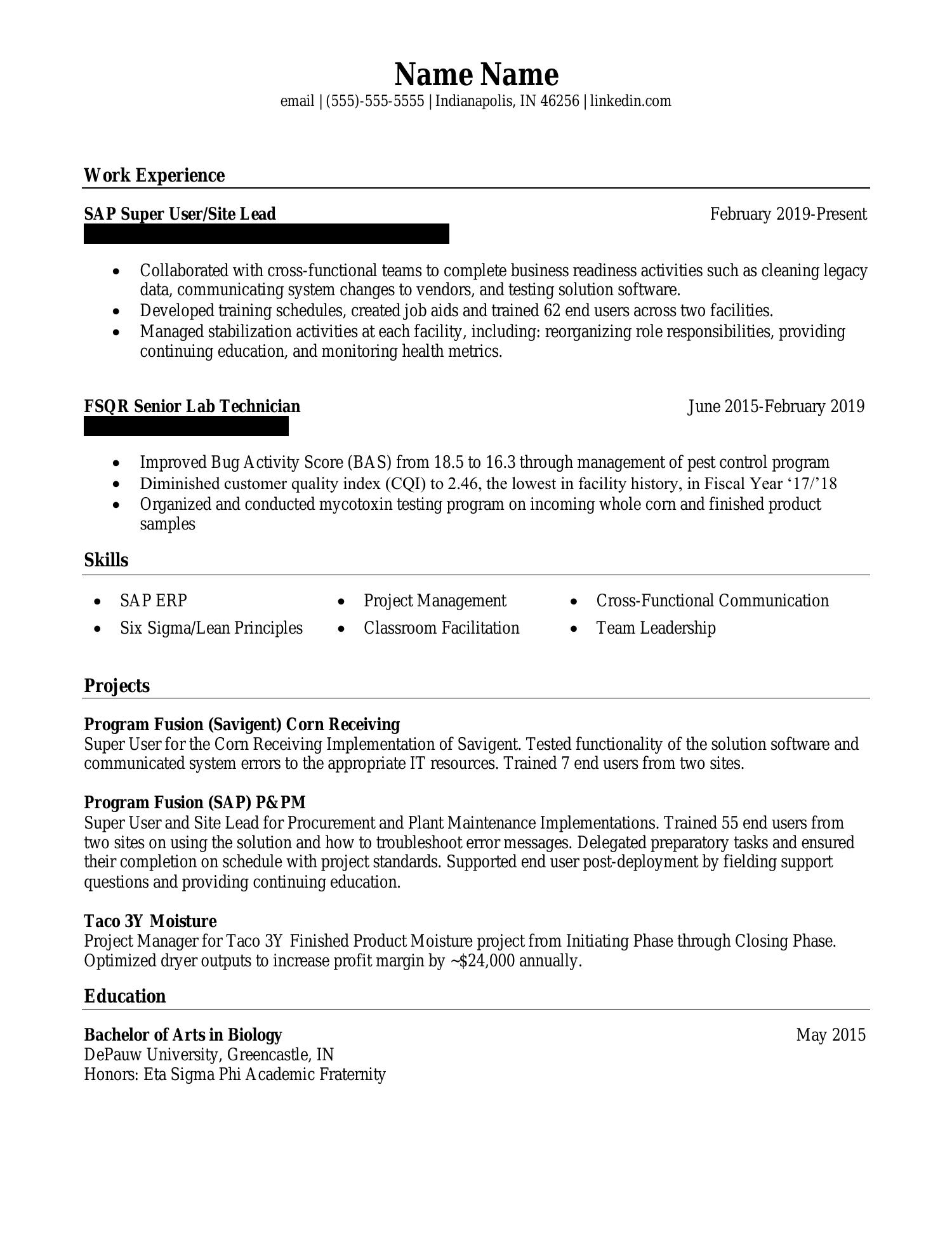 need help making a resume