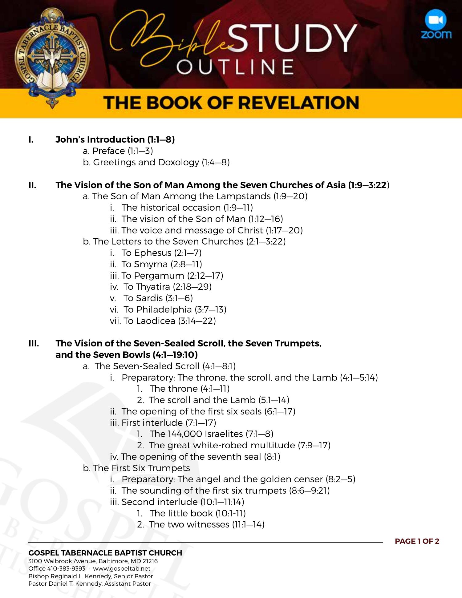 Bible Study Outline Revelationpdf Docdroid