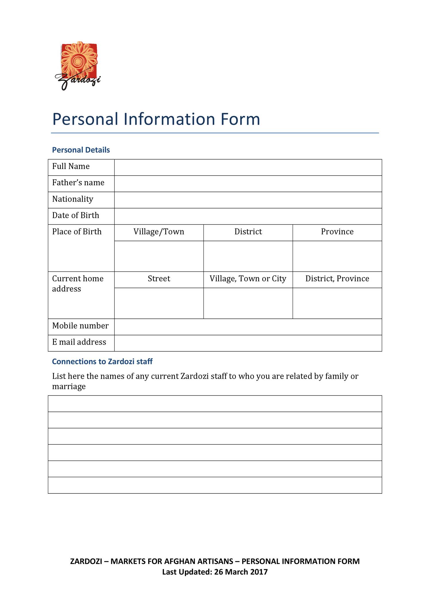 Personal forms