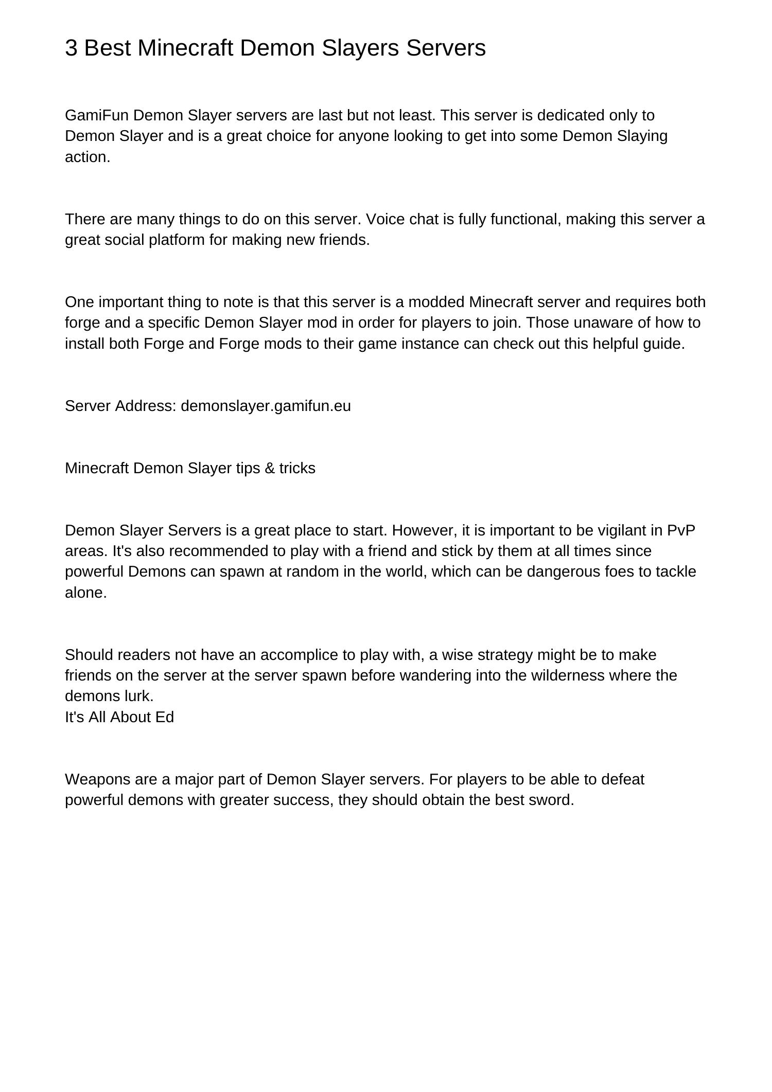 3 Best Minecraft Demon Slayer Serversutqnq.pdf.pdf DocDroid