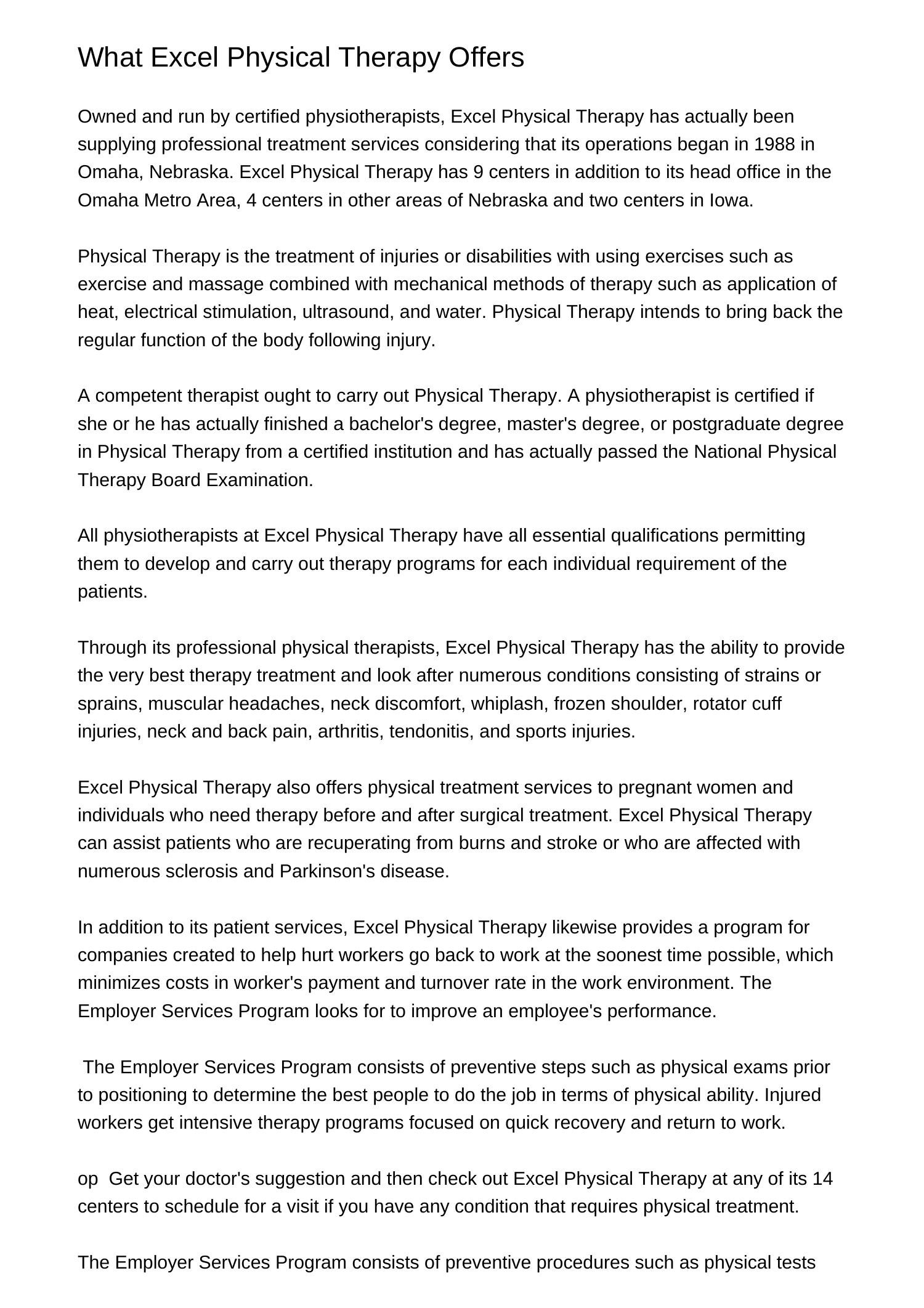 What Excel Physical Therapy Usesqloep.pdf.pdf | DocDroid