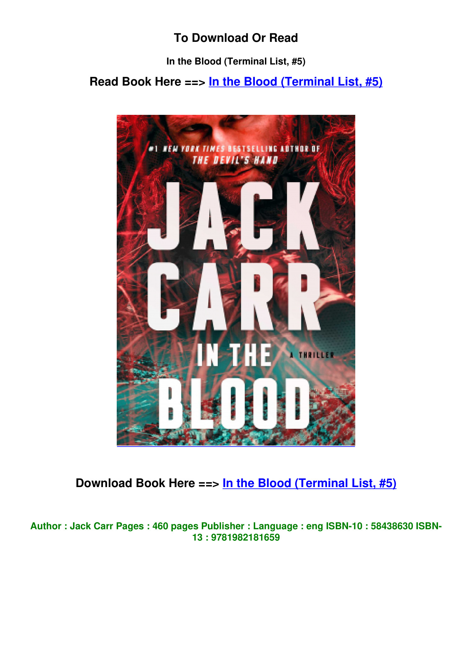 The Terminal List, Book by Jack Carr, Official Publisher Page