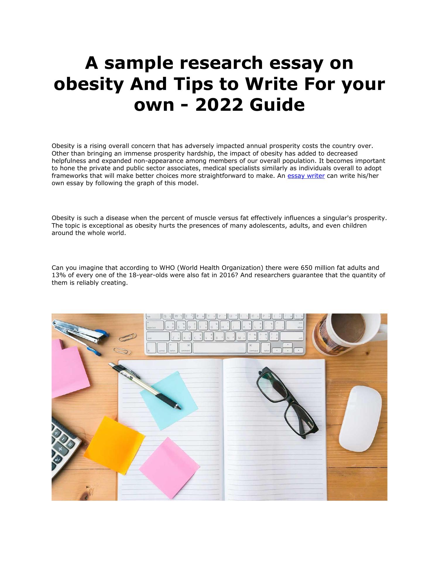 how to write an essay about obesity