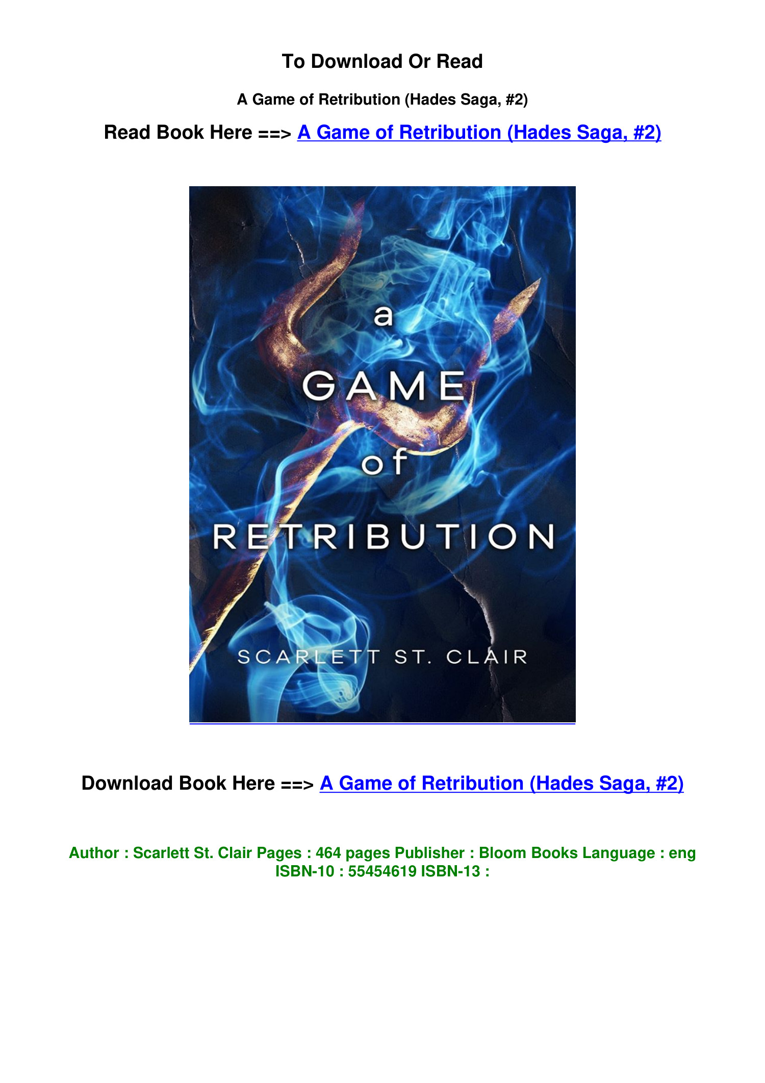 pdf DOWNLOAD A Game of Retribution Hades Saga 2 BY Scarlett St Clair.pdf