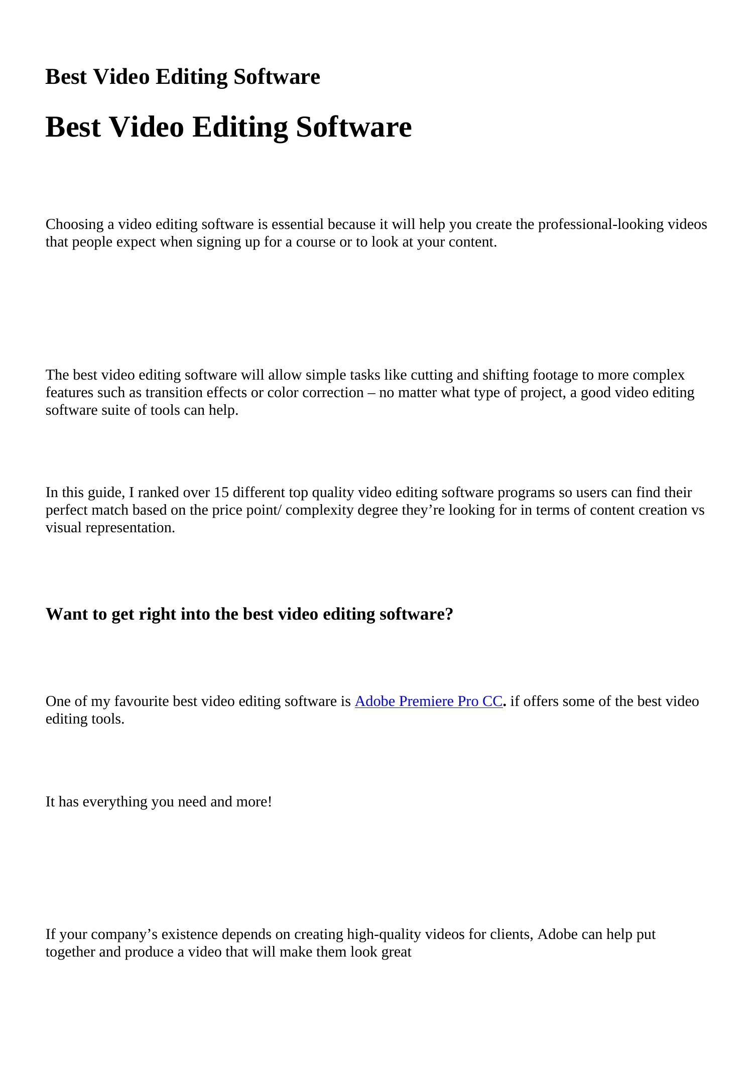 Best Video Editing Softwarekixvpvwxzj Pdf Pdf Docdroid