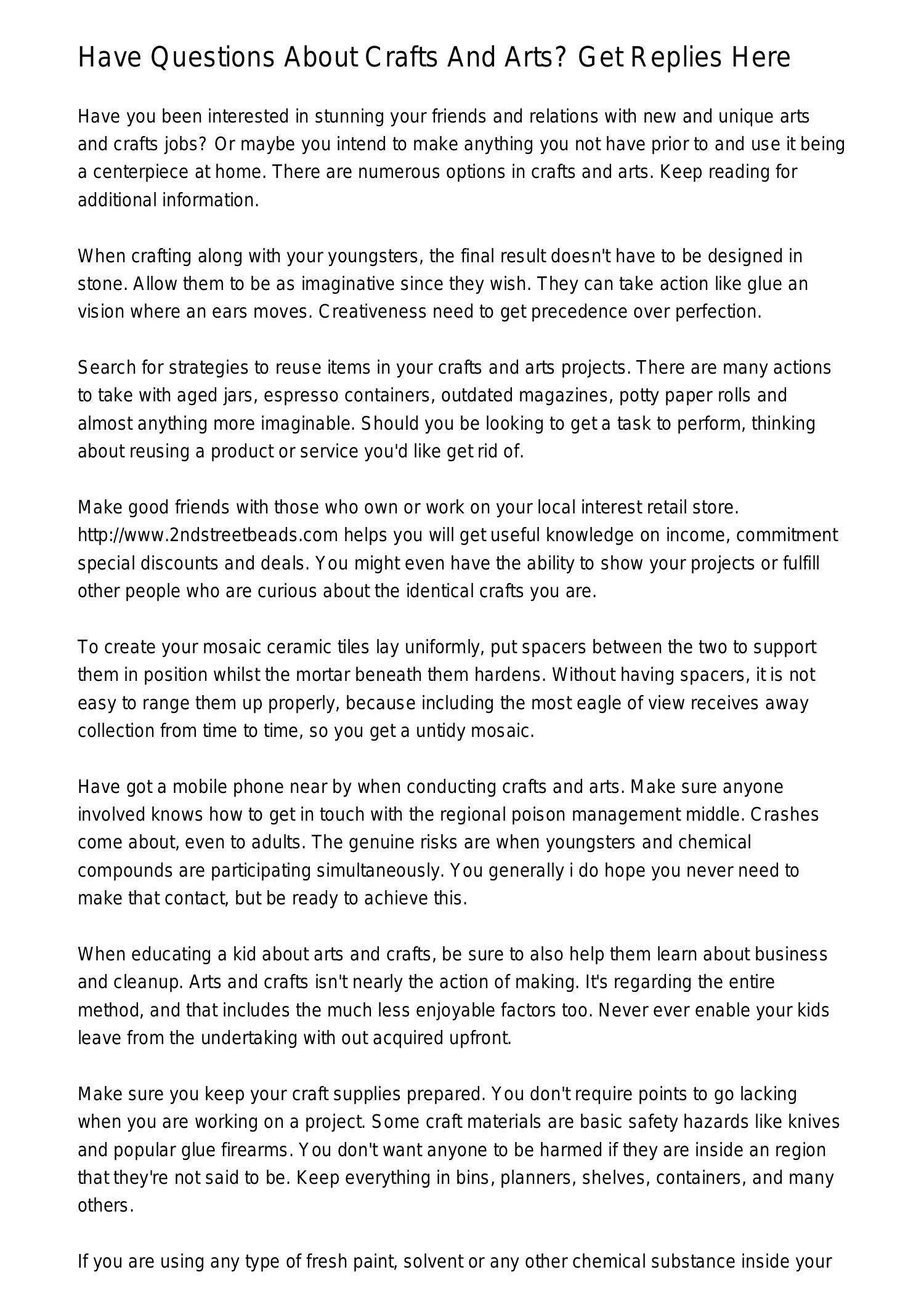 Have Questions About Crafts And Arts Get Responses Right hereslxmw.pdf