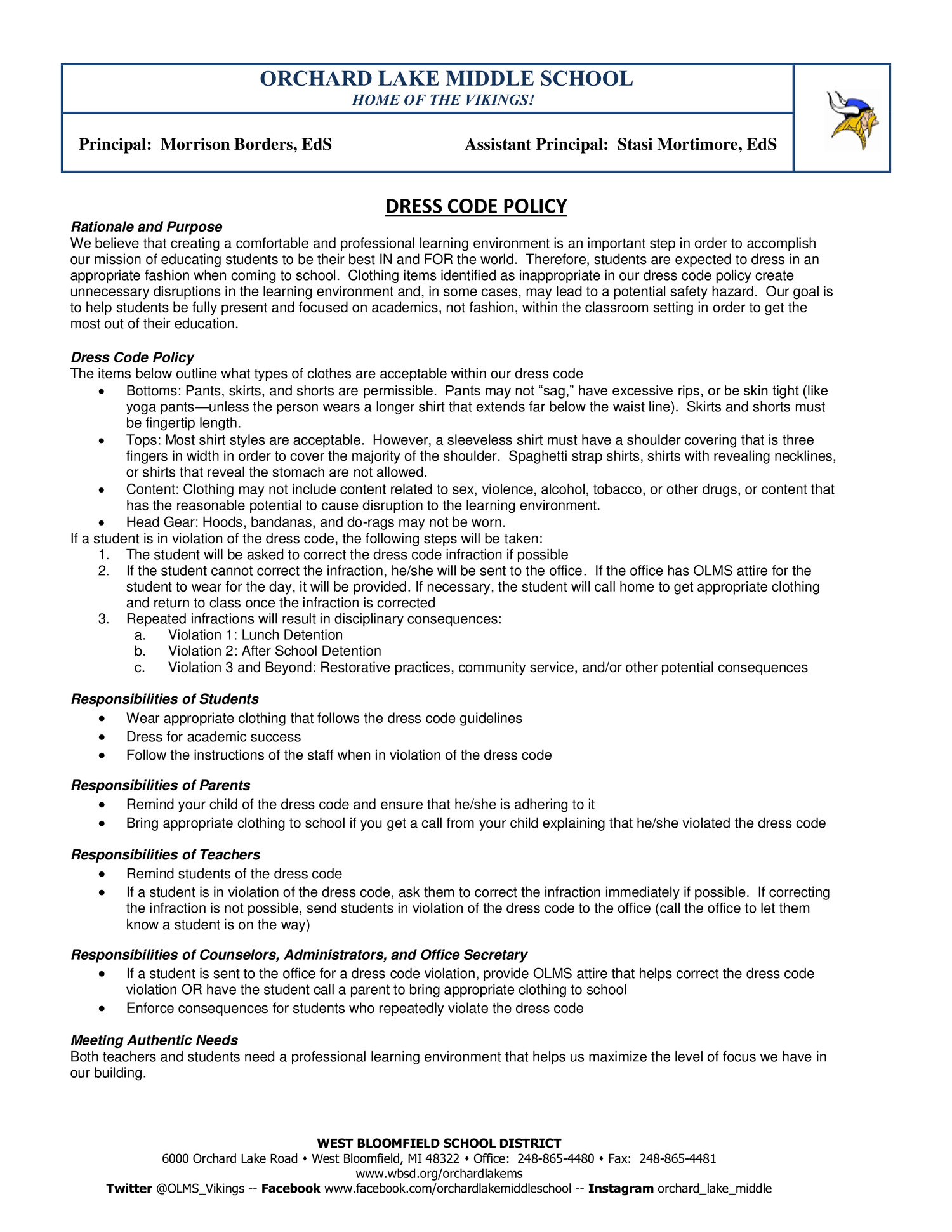 Dress Code Policy – Policies & Guidelines – Bolsa Grande High School