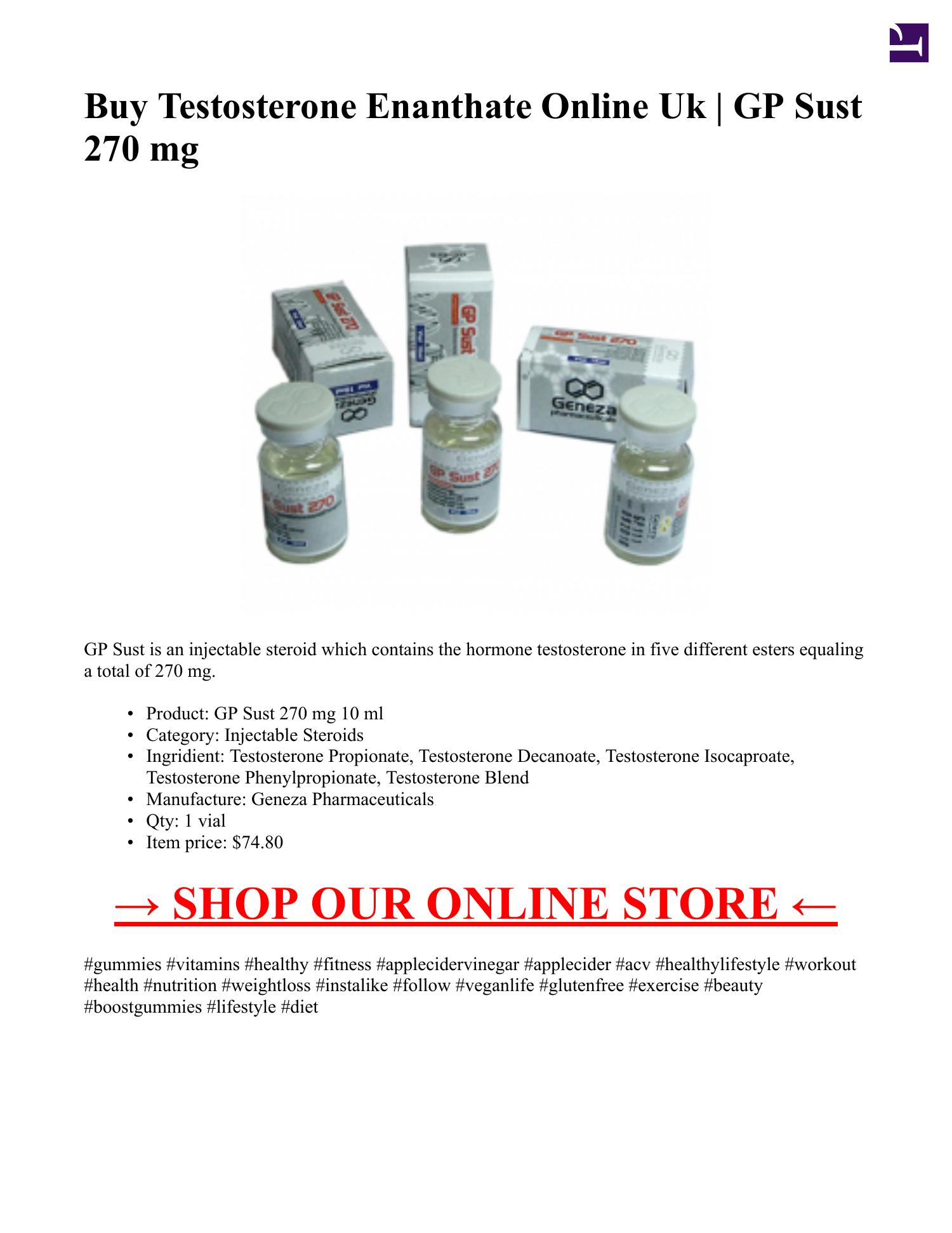 Buy Testosterone Enanthate Online Uk GP Sust 270 mg 1 vial 10 ml.pdf DocDroid