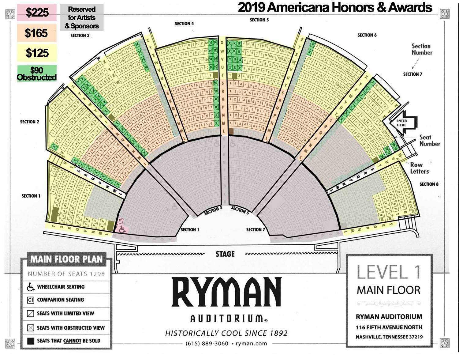 5th Avenue Seating Chart