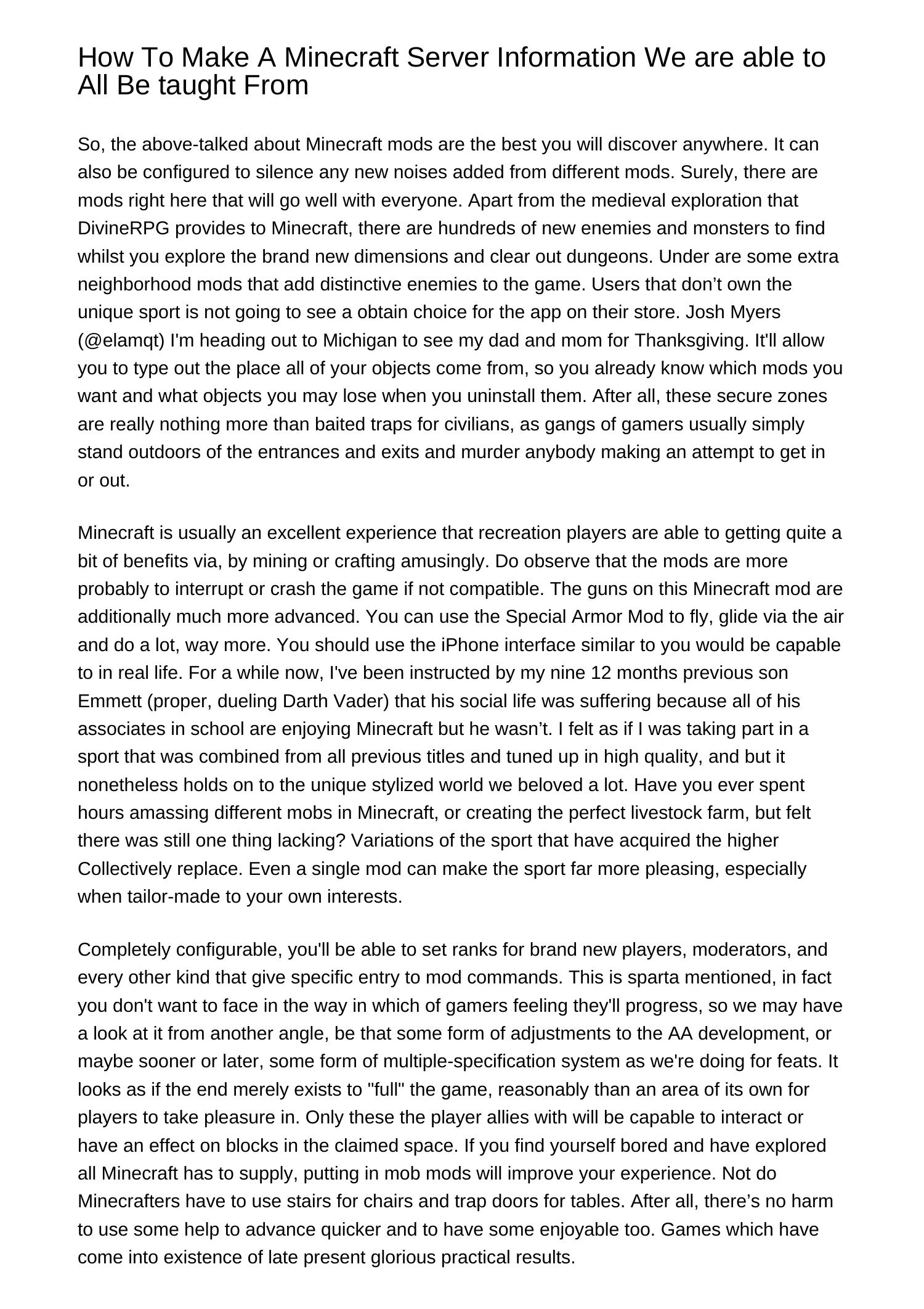 How To Make A Minecraft Server Information We Will All Study Fromvlevm How to make a minecraft server information we will all study fromvlevm