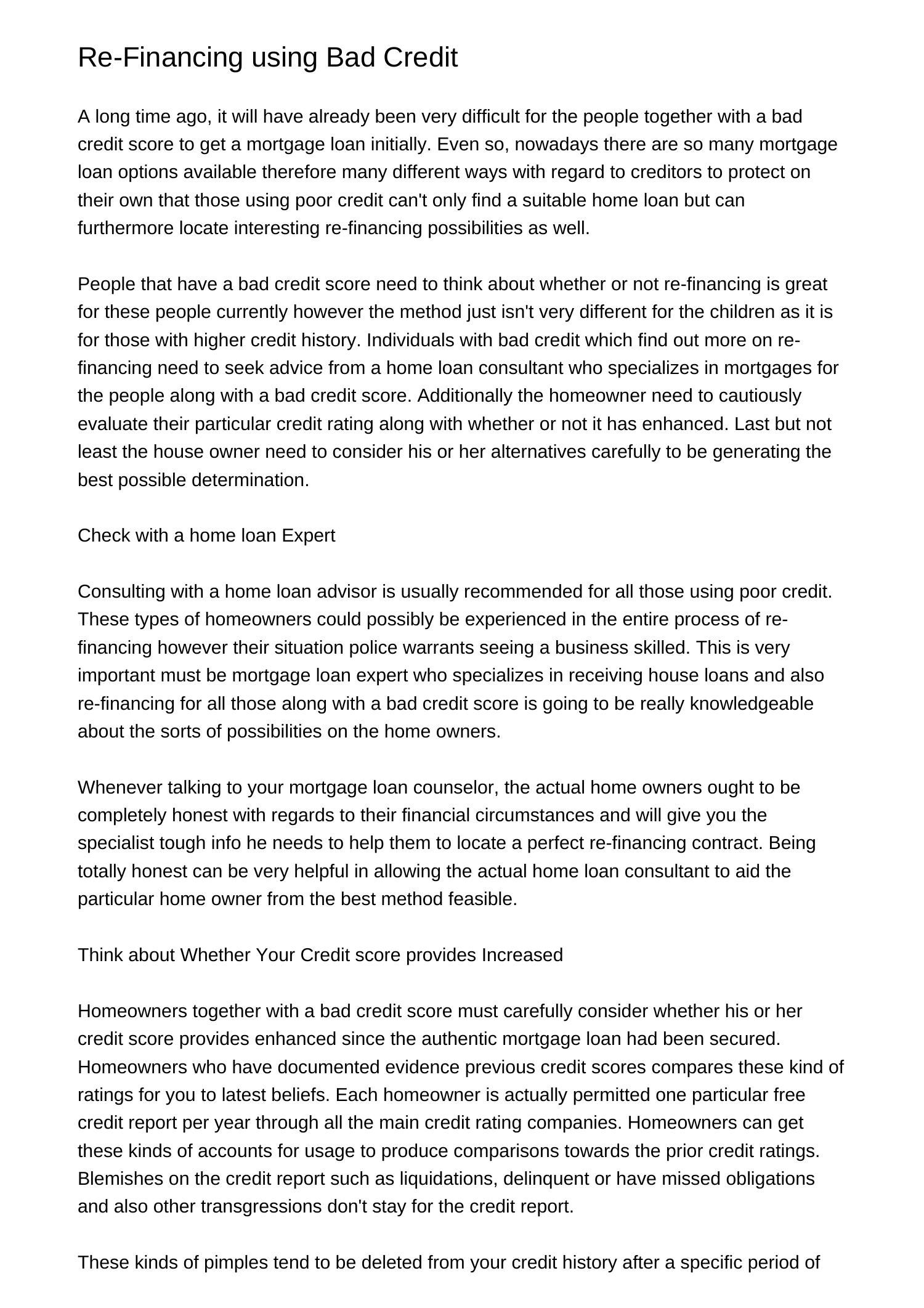 ReFinancing using Bad Creditgqgym.pdf.pdf | DocDroid