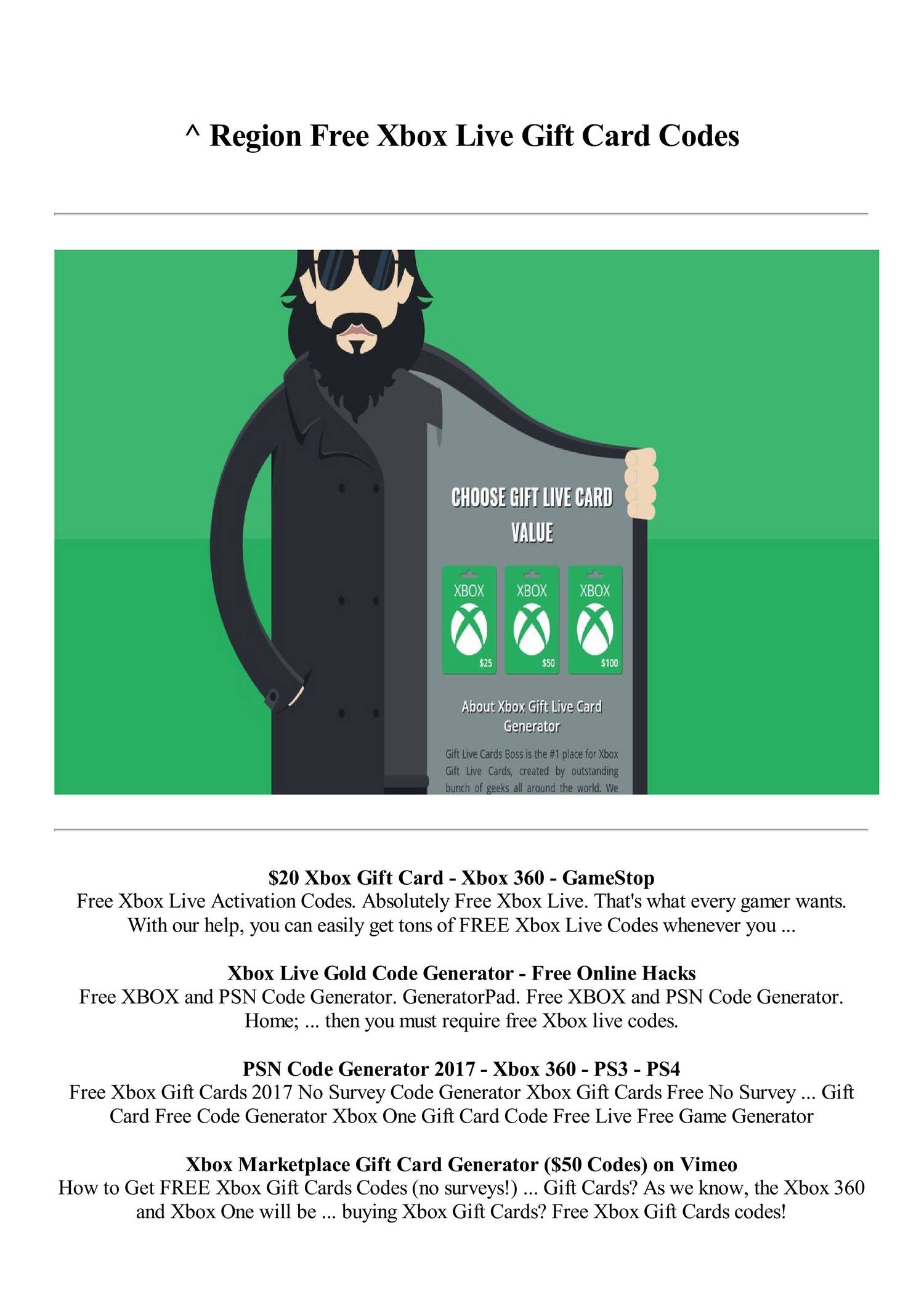  25 Xbox Gift Card Free 227 pdf DocDroid