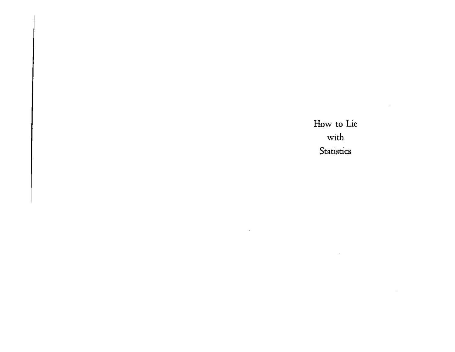 how to lie with statistics