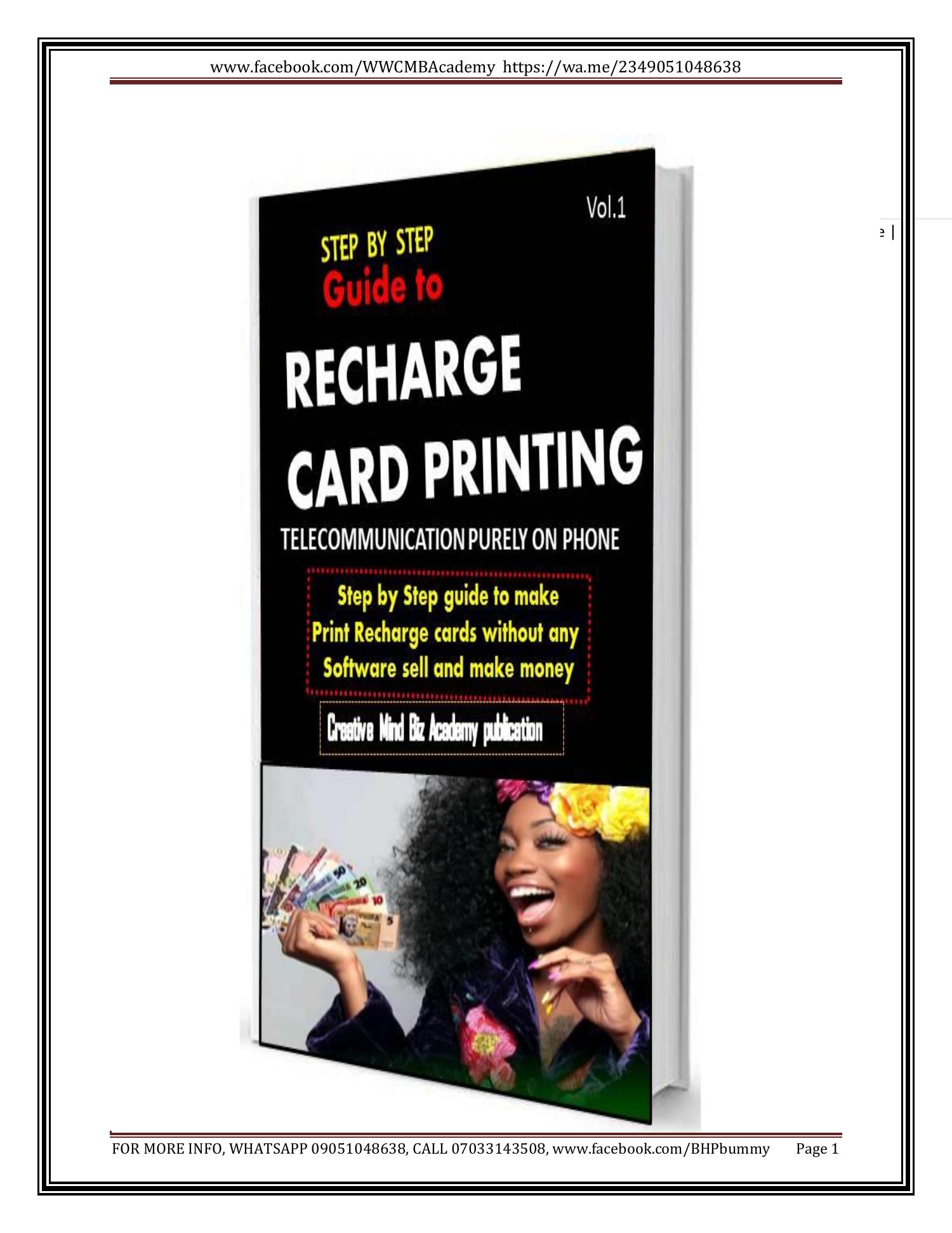 recharge card printing business plan pdf