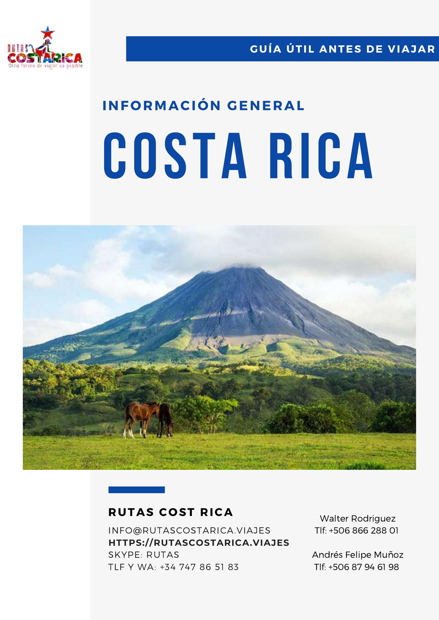 Costa Rica Rutas INFORMACION GENERAL RUTAS COSTA RICA.pdf | DocDroid