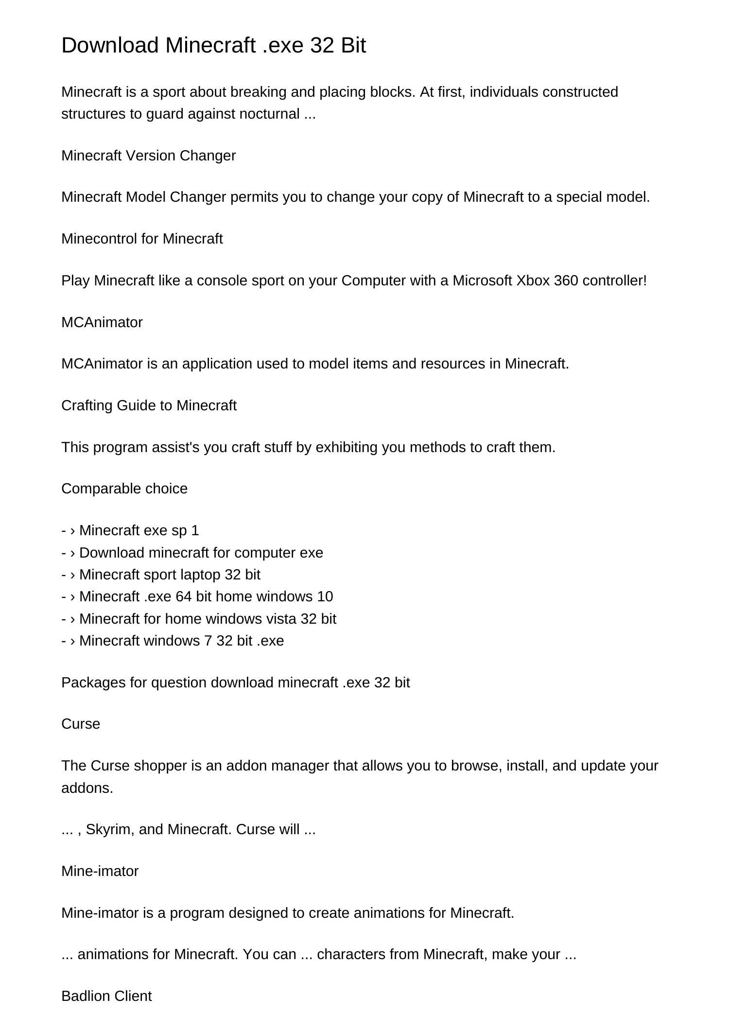 Download Minecraft exe 32 Bitgpwwz.pdf.pdf | DocDroid