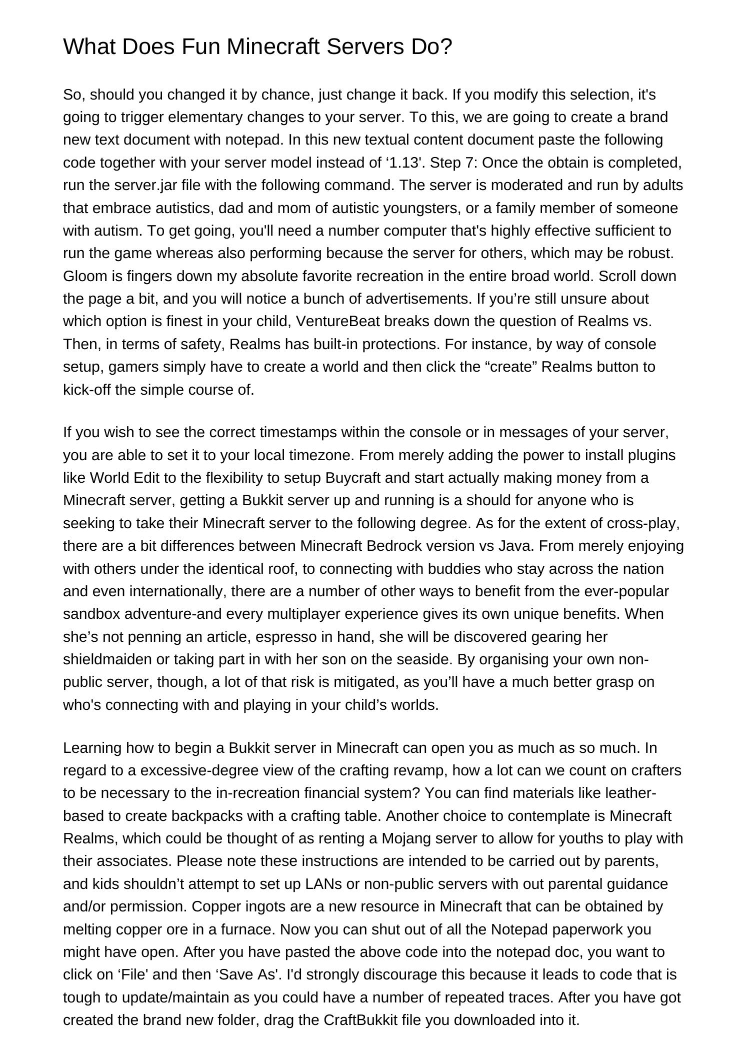 What Does Fun Minecraft Servers Doubcym pdf pdf DocDroid