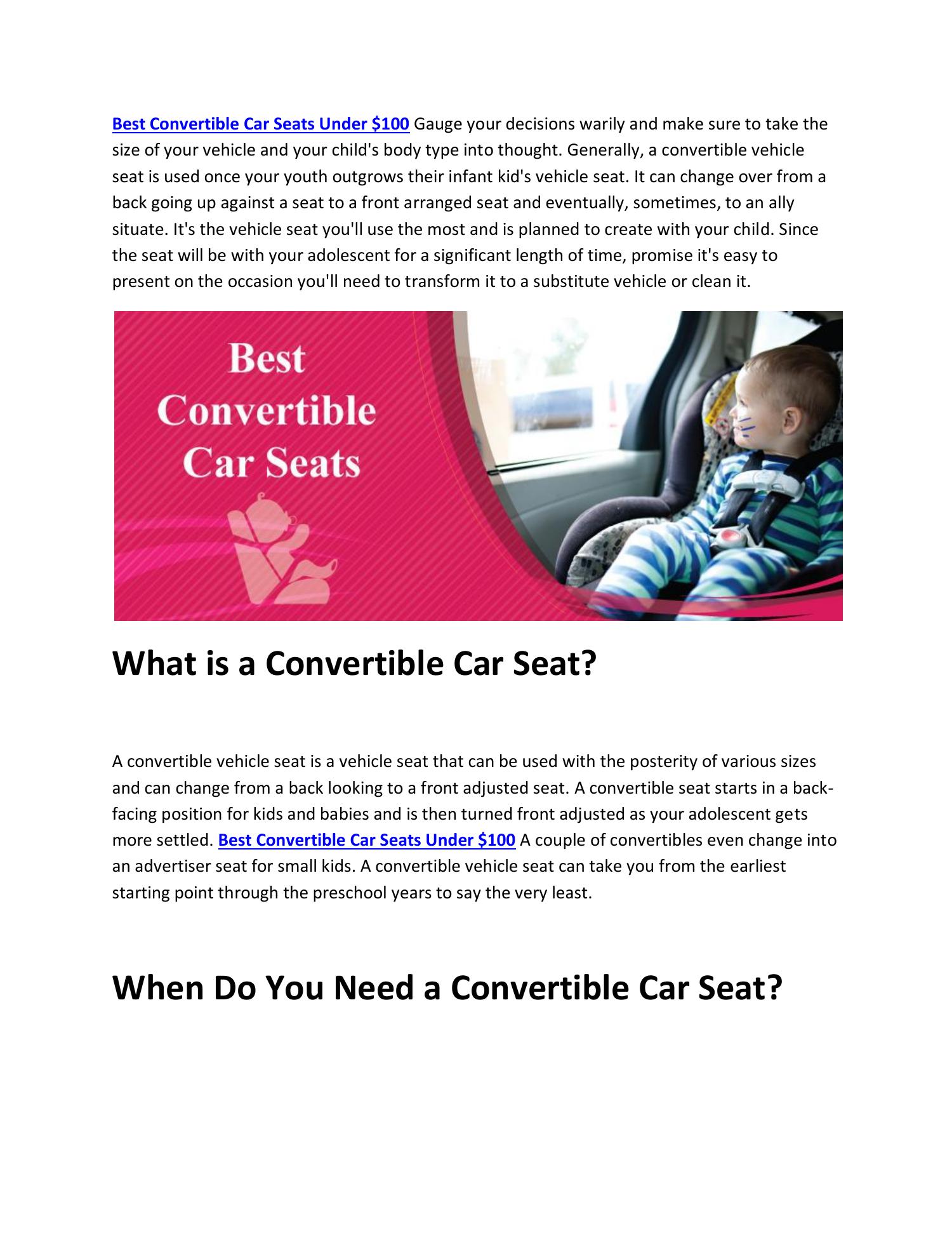 Best Convertible Car Seat Under 100 Review.pdf DocDroid