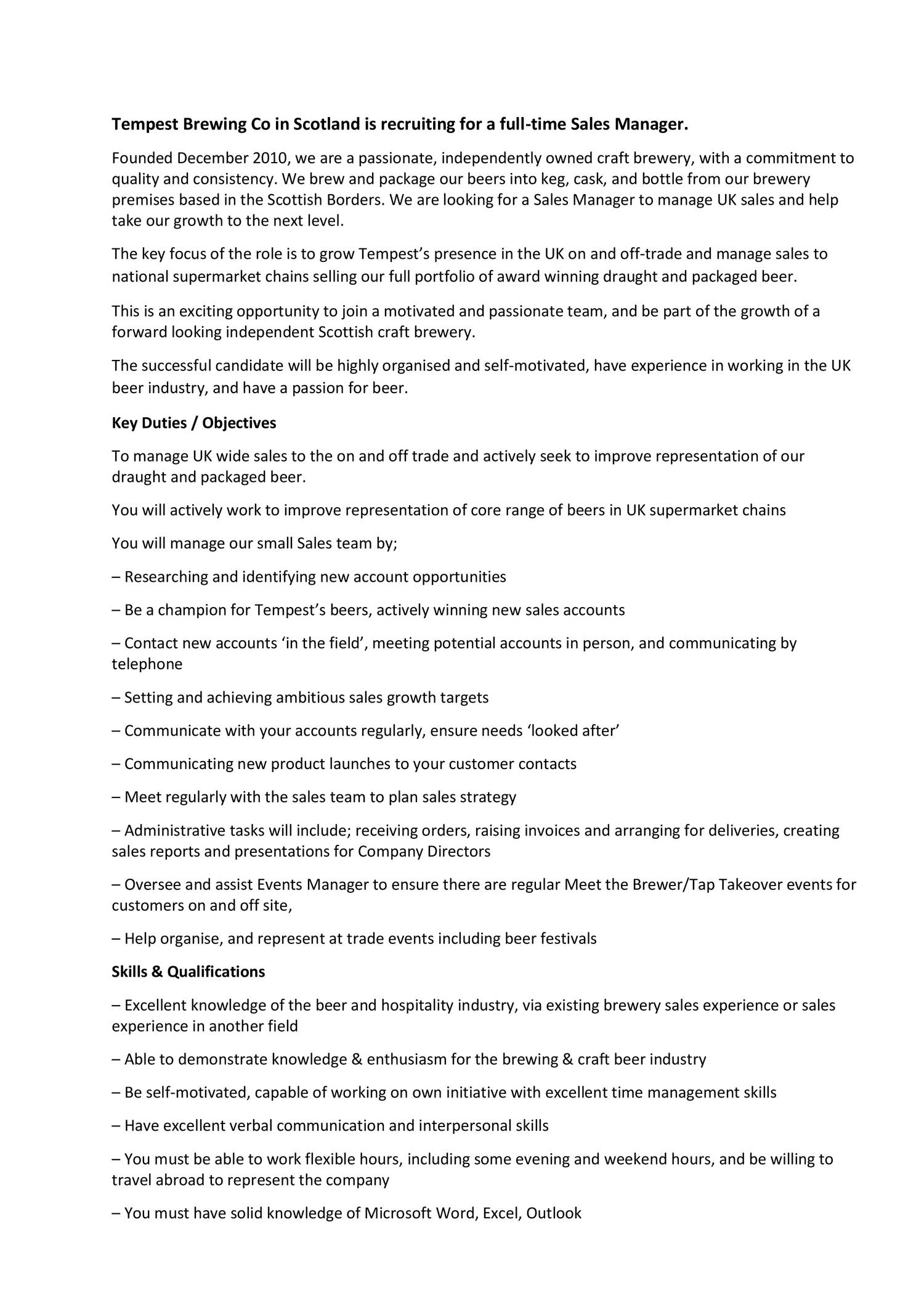 354941929TempestBrewingCoSalesManagerJobDescription.pdf DocDroid