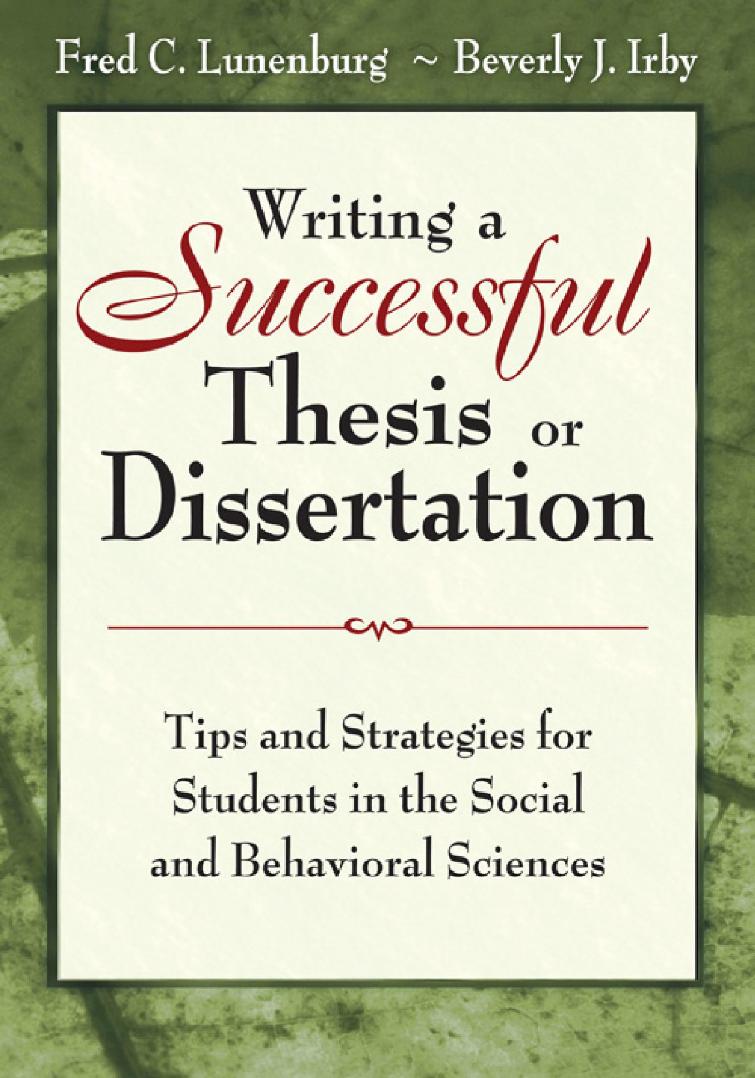 writing the winning thesis or dissertation pdf