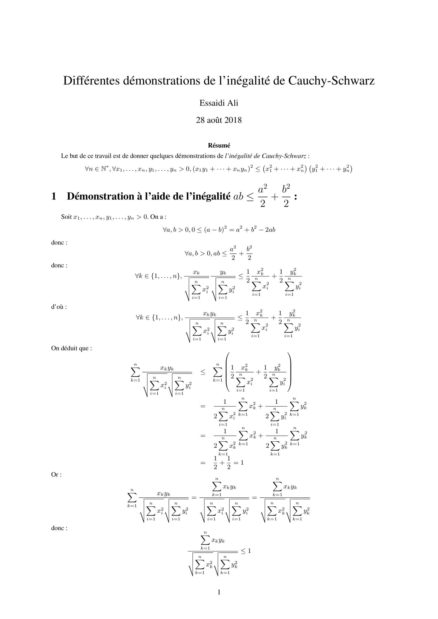Différentes démonstrations de l'inégalité de CauchySchwarz.pdf DocDroid — free download