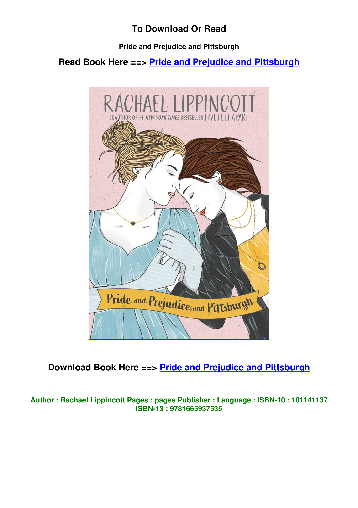 Pride and Prejudice and Pittsburgh, Book by Rachael Lippincott, Official  Publisher Page