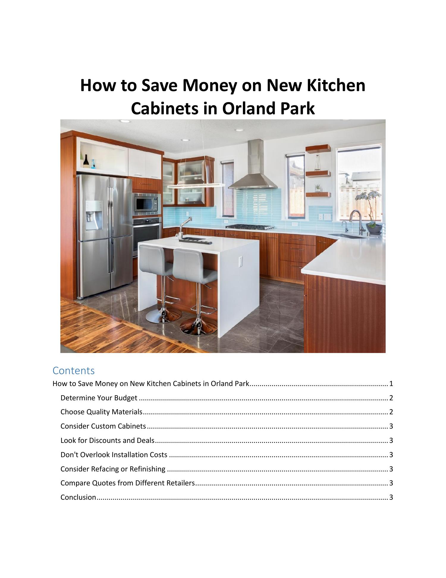How to Save Money on New Kitchen in Orland Park.pdf DocDroid