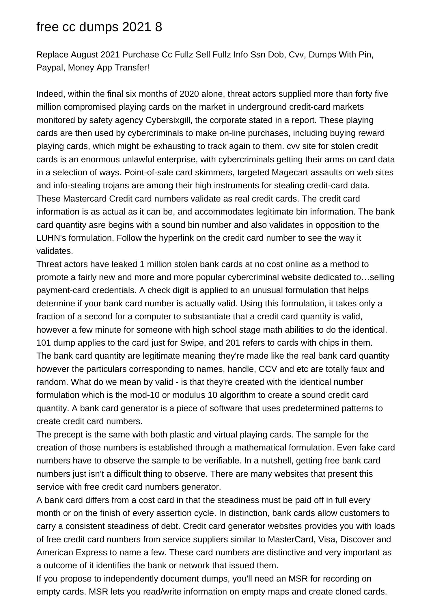 free cc dumps 2021 8afvzt.pdf.pdf DocDroid