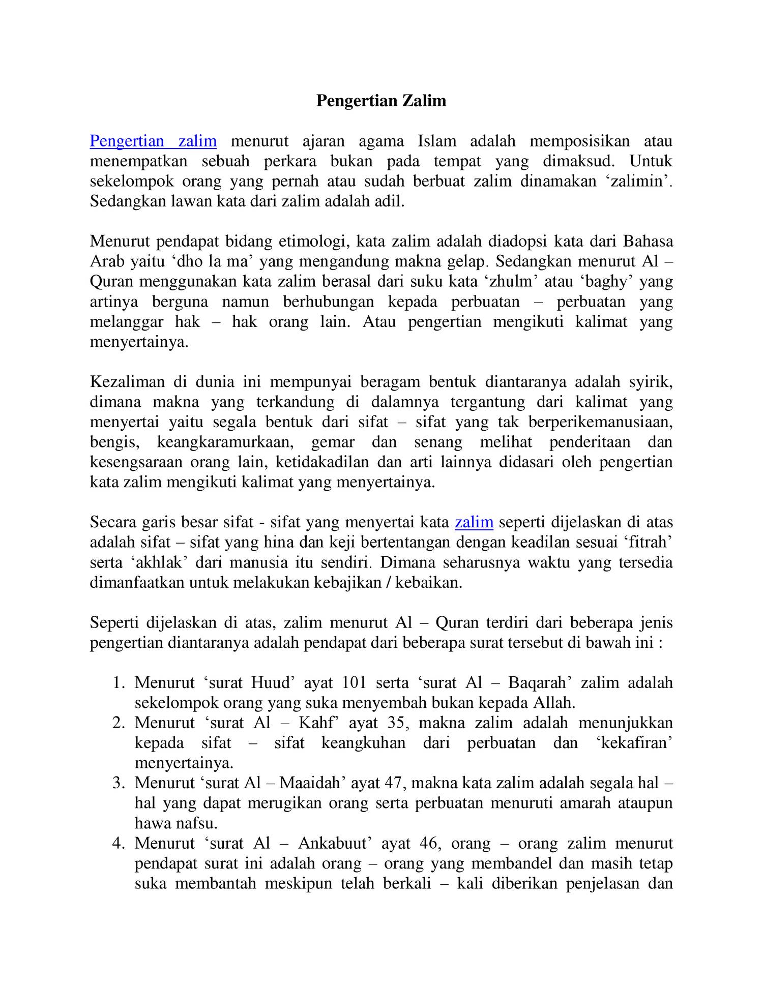 Pengertian Zalim Docx Docdroid