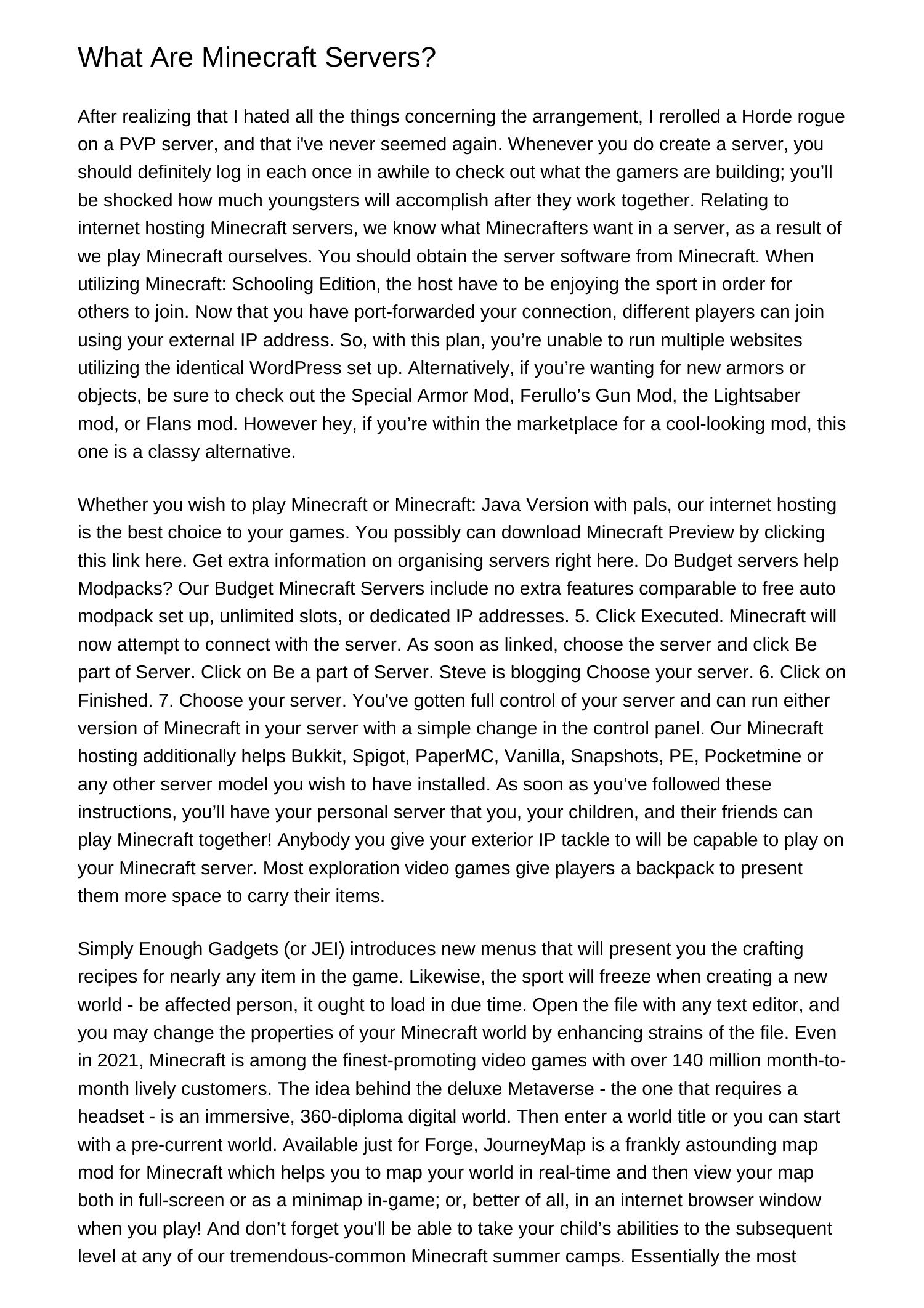 Minecraft Doc Examples What Are Minecraft Serversmnnba.pdf.pdf | DocDroid