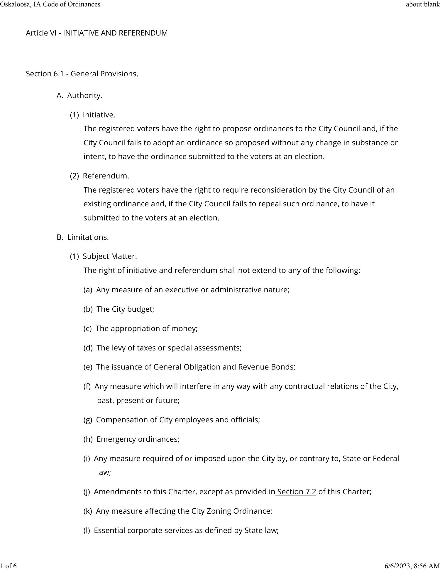 Article VI Oskaloosa IA Code of Ordinances.pdf DocDroid