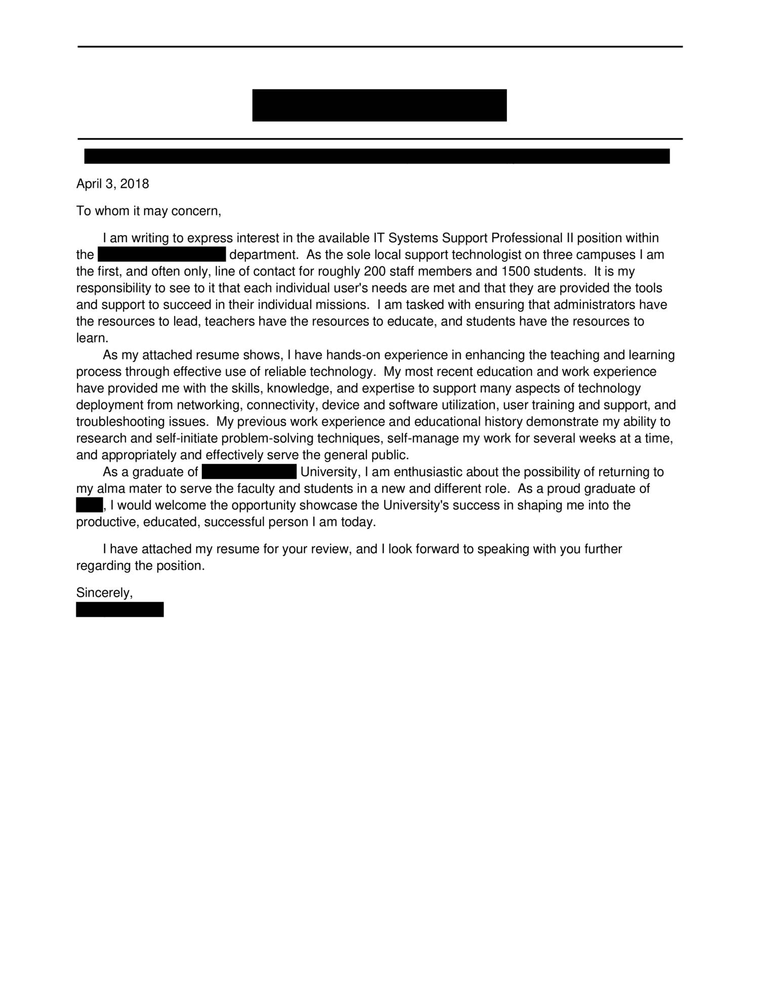 consulting cover letter reddit