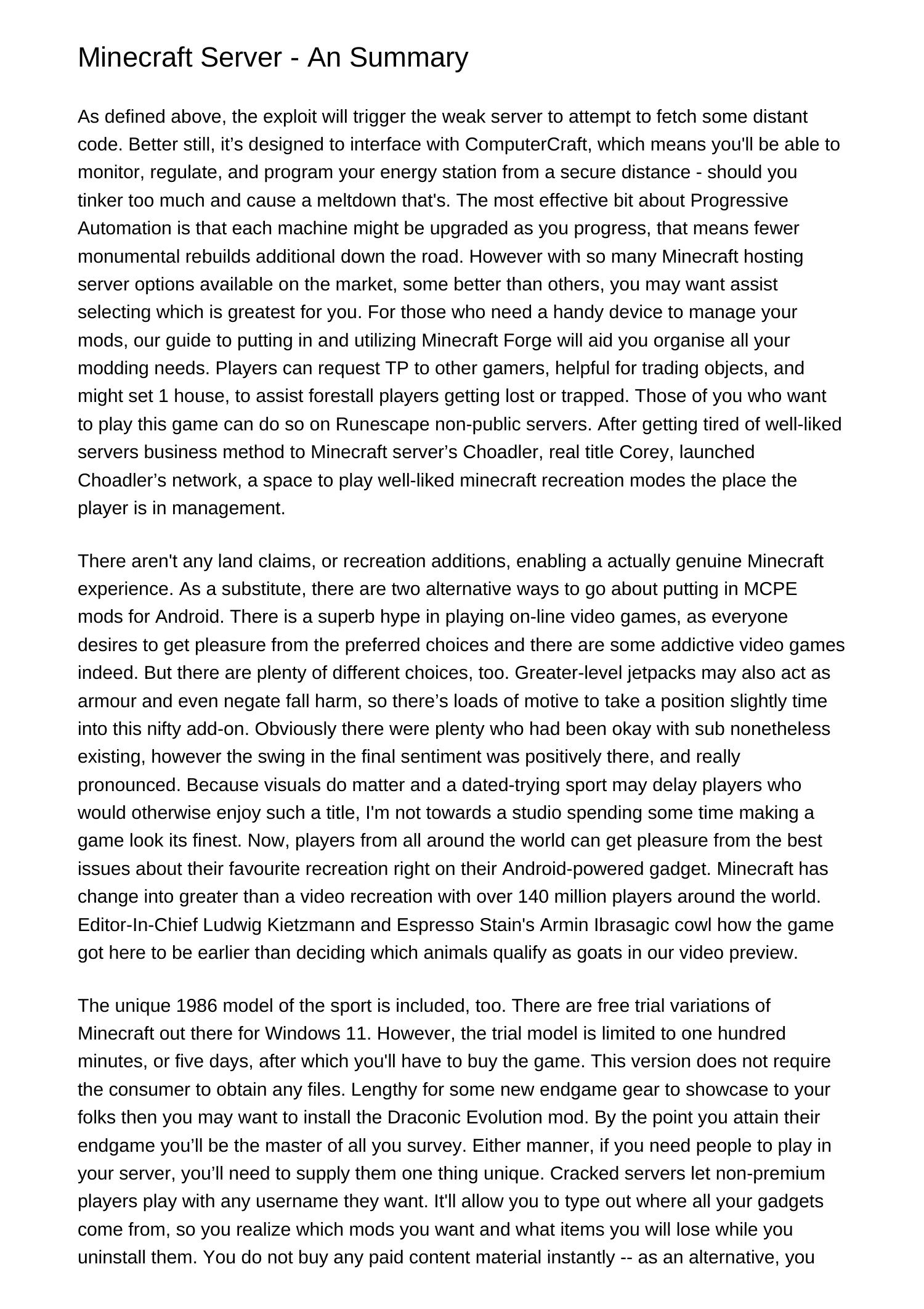 Minecraft Server An Outlinejxhgw.pdf.pdf | DocDroid