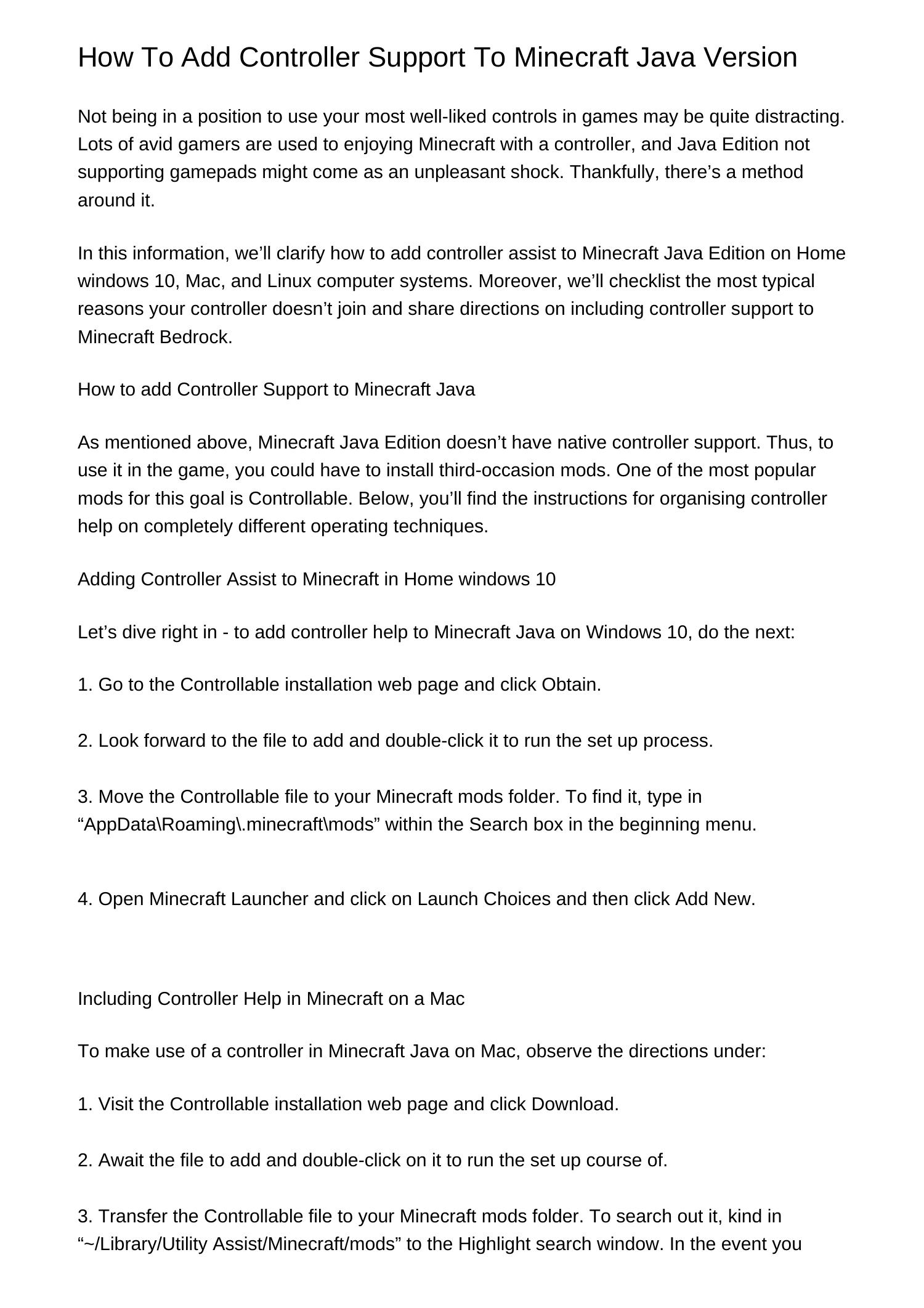 How So As To Add Controller Help To Minecraft Java Versionvftay.pdf.pdf ...