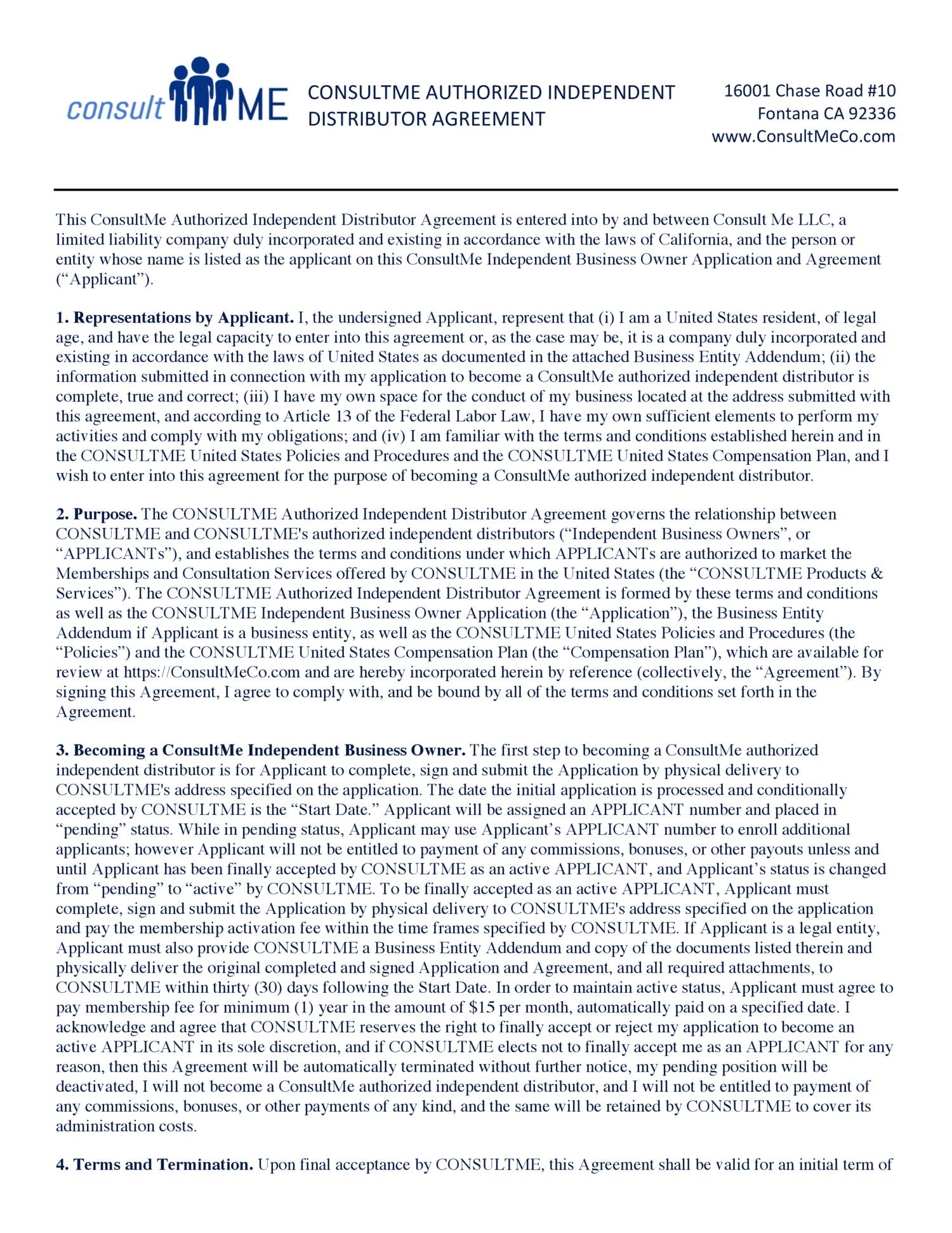CONSULTME AUTHORIZED INDEPENDENT DISTRIBUTOR AGREEMENT.pdf DocDroid