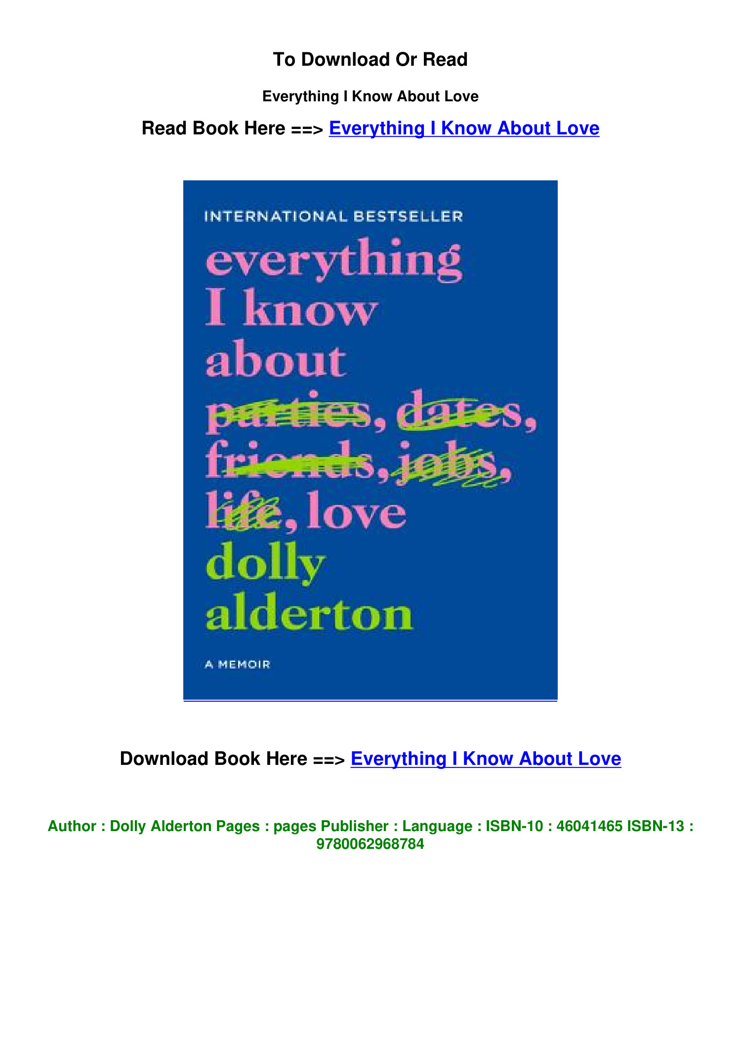 PDF DOWNLOAD Everything I Know About Love By Dolly Alderton.pdf