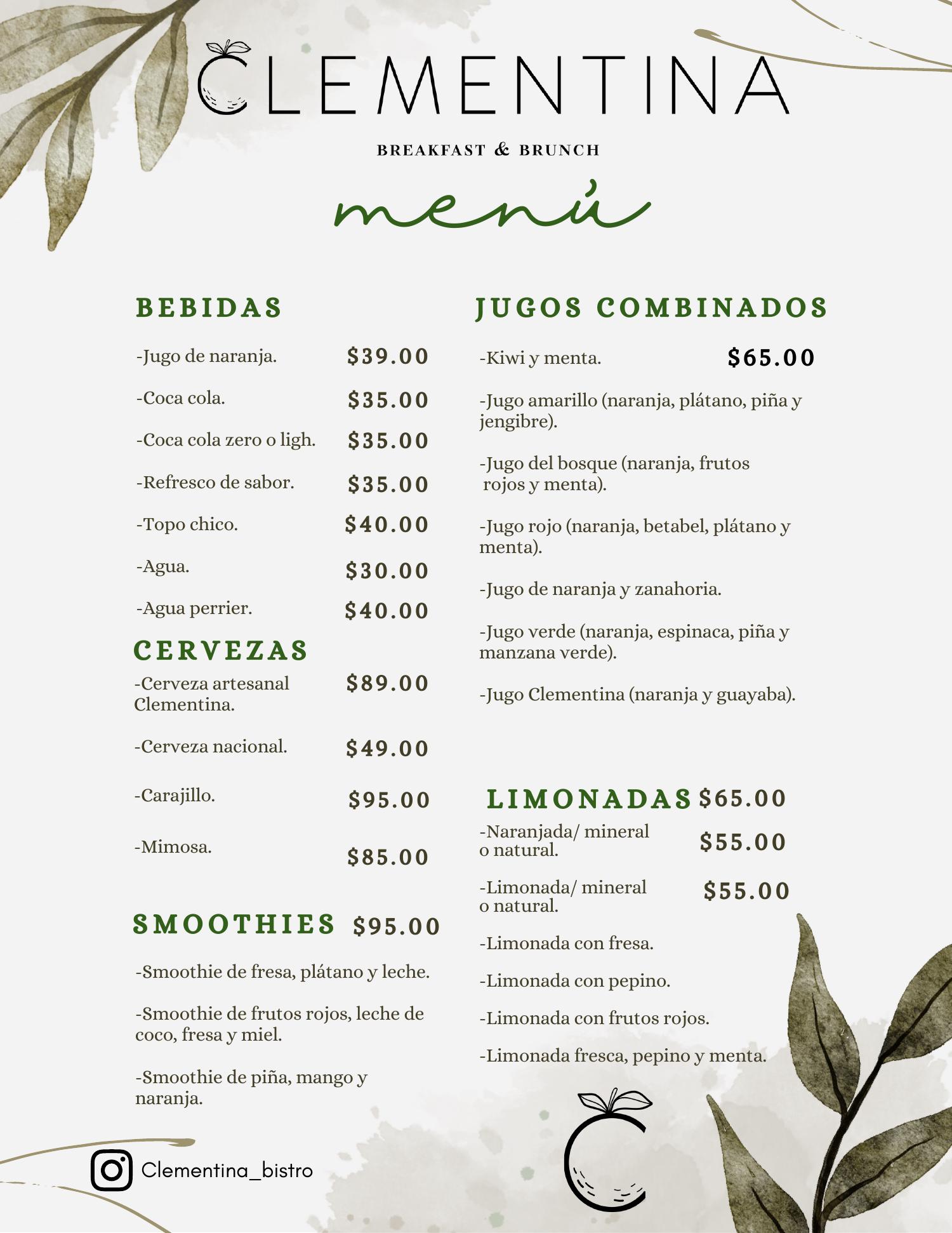 Clementina Menu .pdf | DocDroid