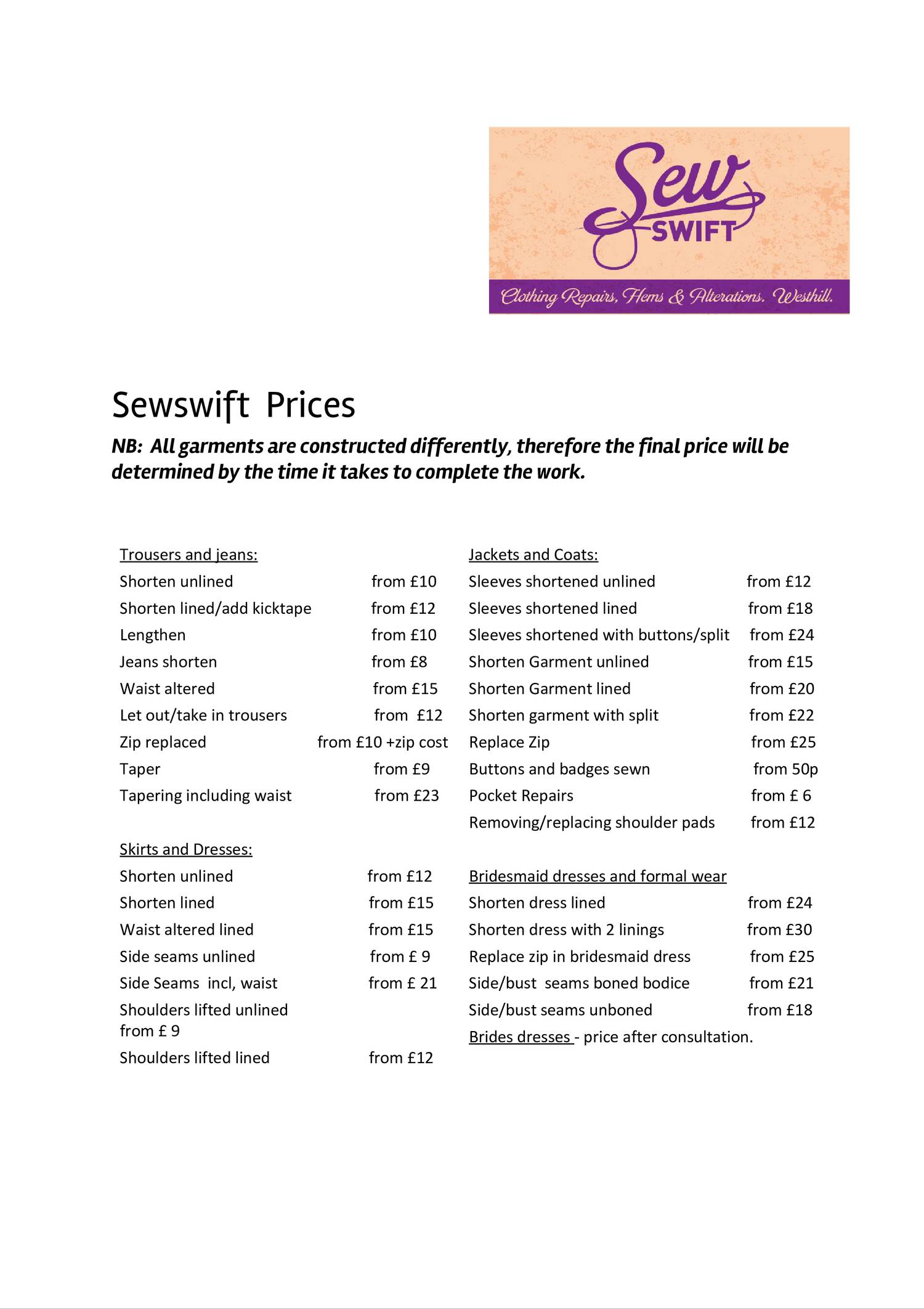 Sew Swift price list 2016.docx.pdf DocDroid