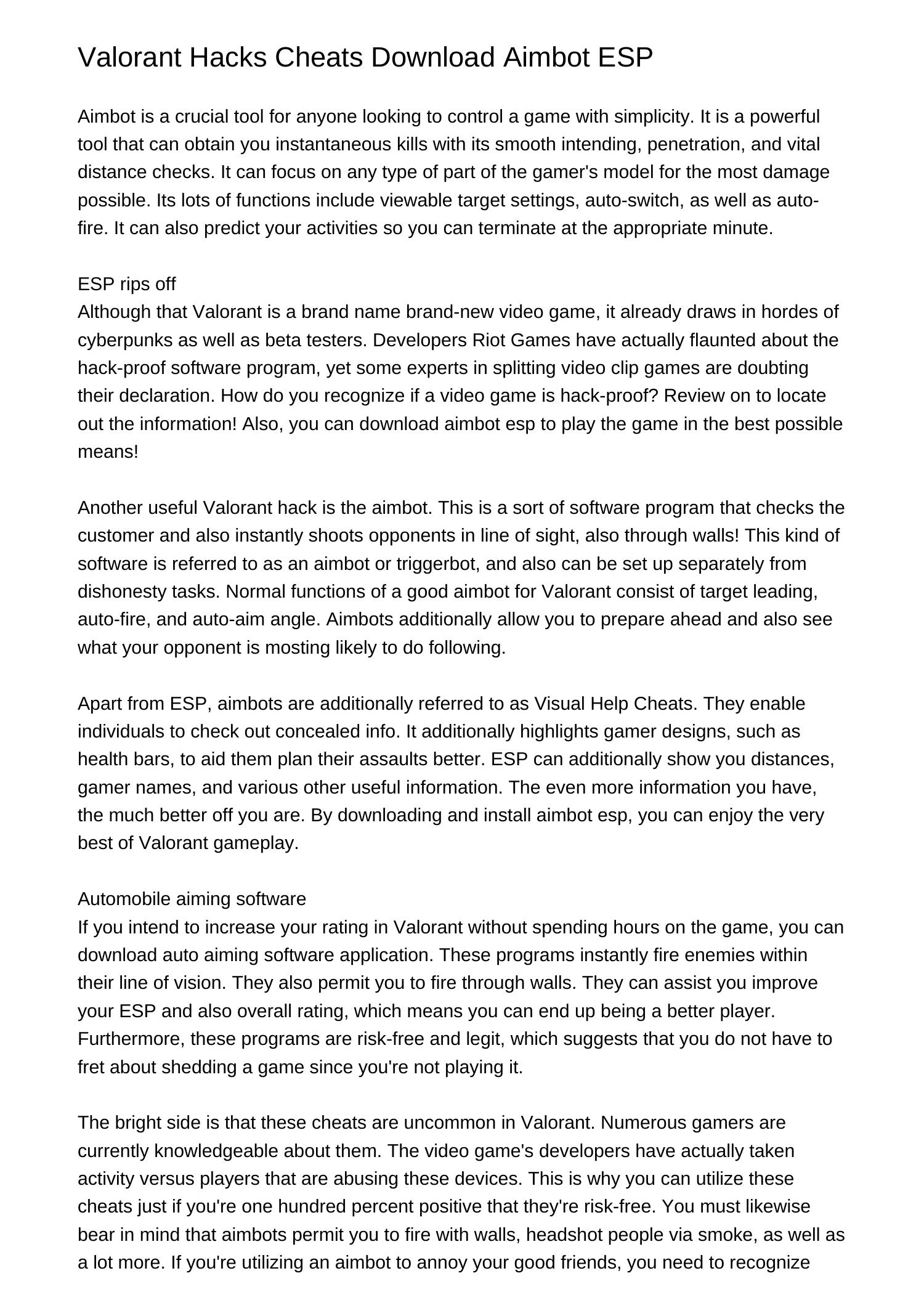Valorant Hacks Cheats Download Aimbot ESPaarrq pdf pdf DocDroid