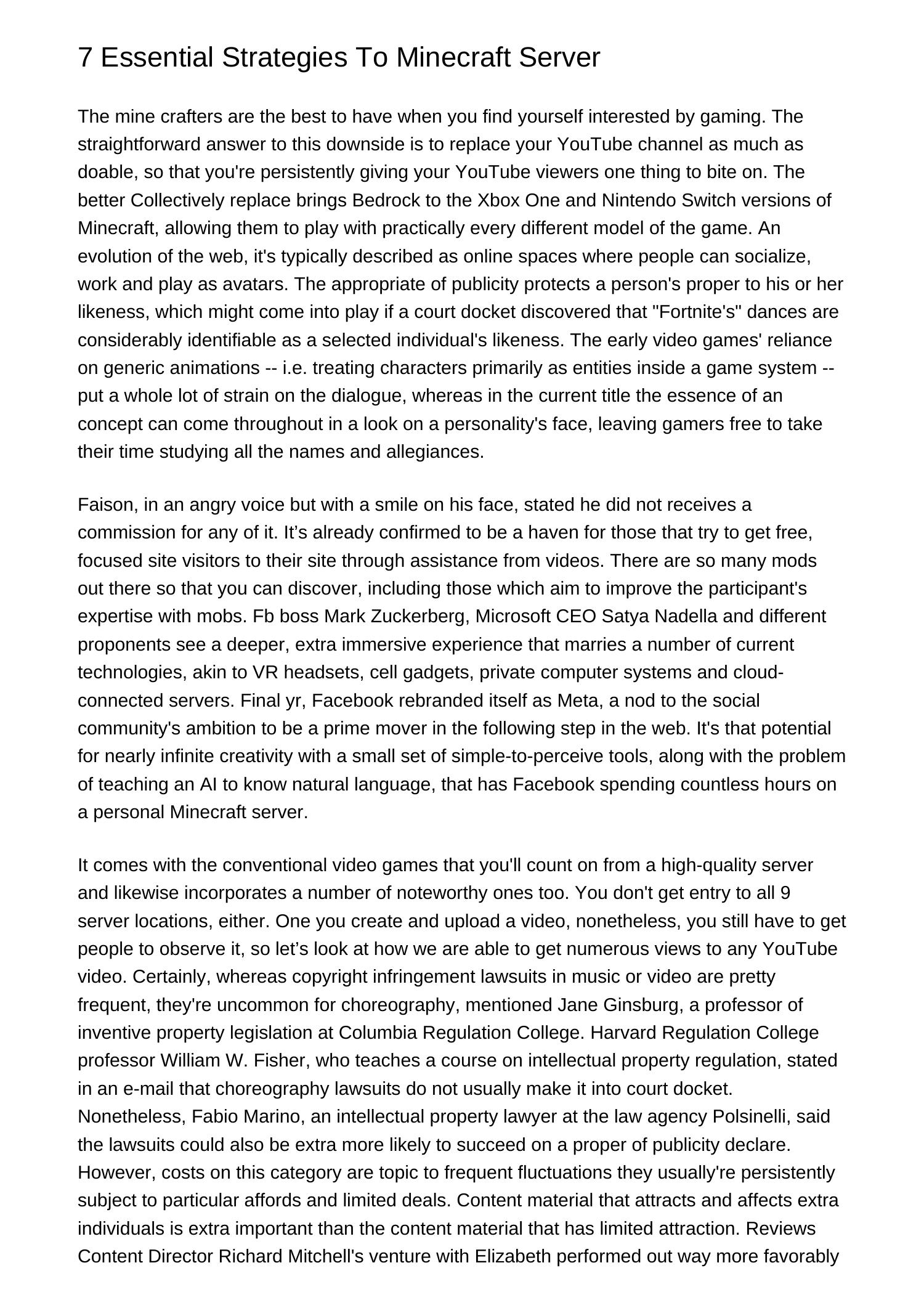 Minecraft Strategic Testing Ten Important Strategies To Minecraft Serverencqi.pdf.pdf | DocDroid
