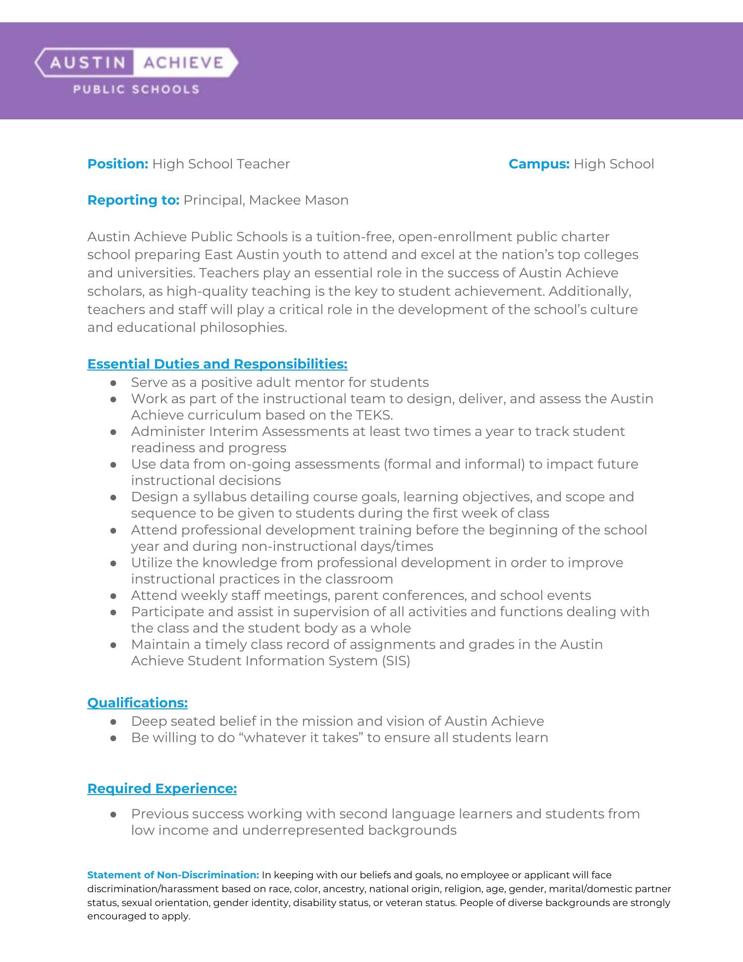 High School Teacher Job Description (2021).pdf DocDroid