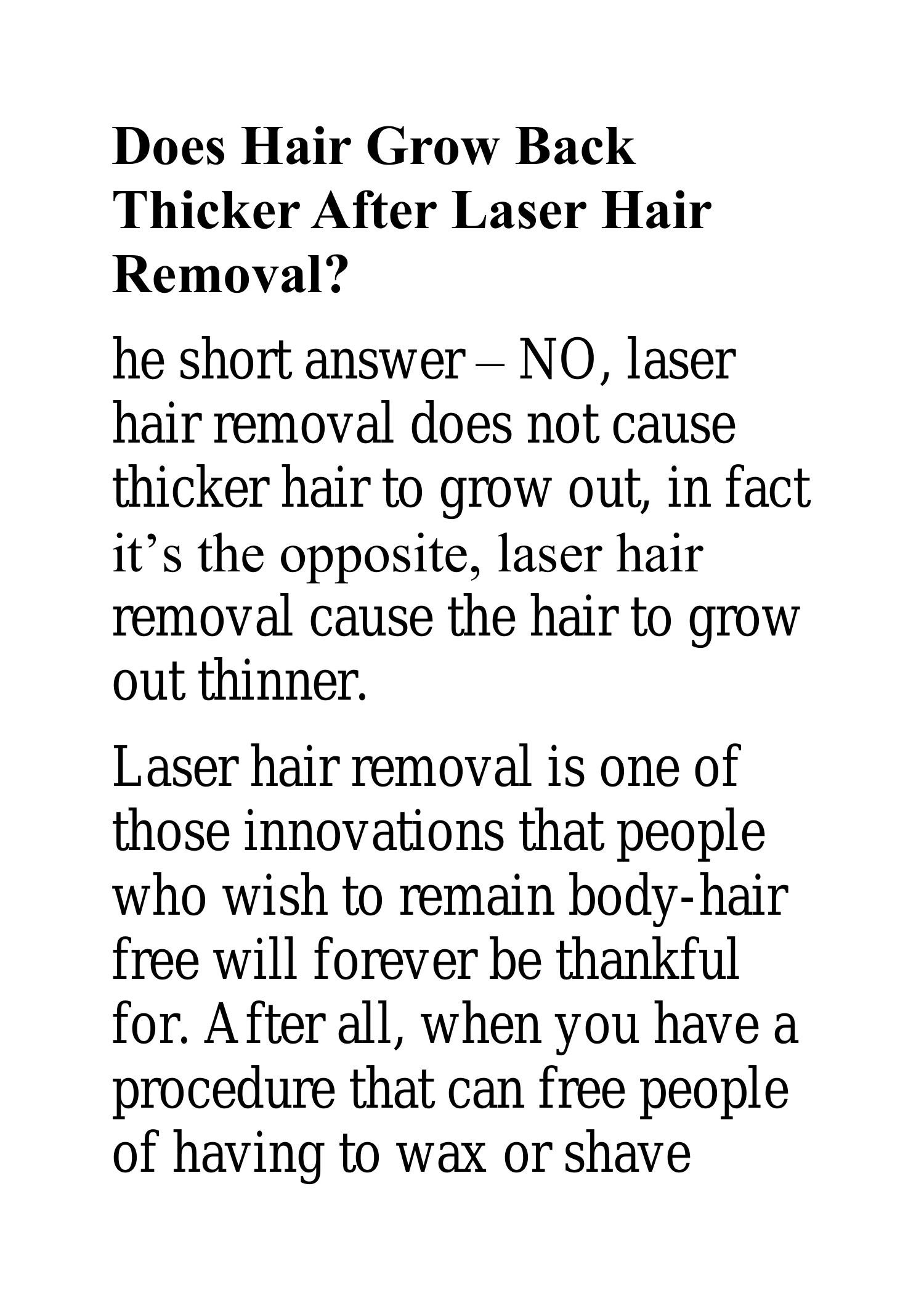 Does Hair Grow Back Thicker After Laser Hair Removal.docx DocDroid