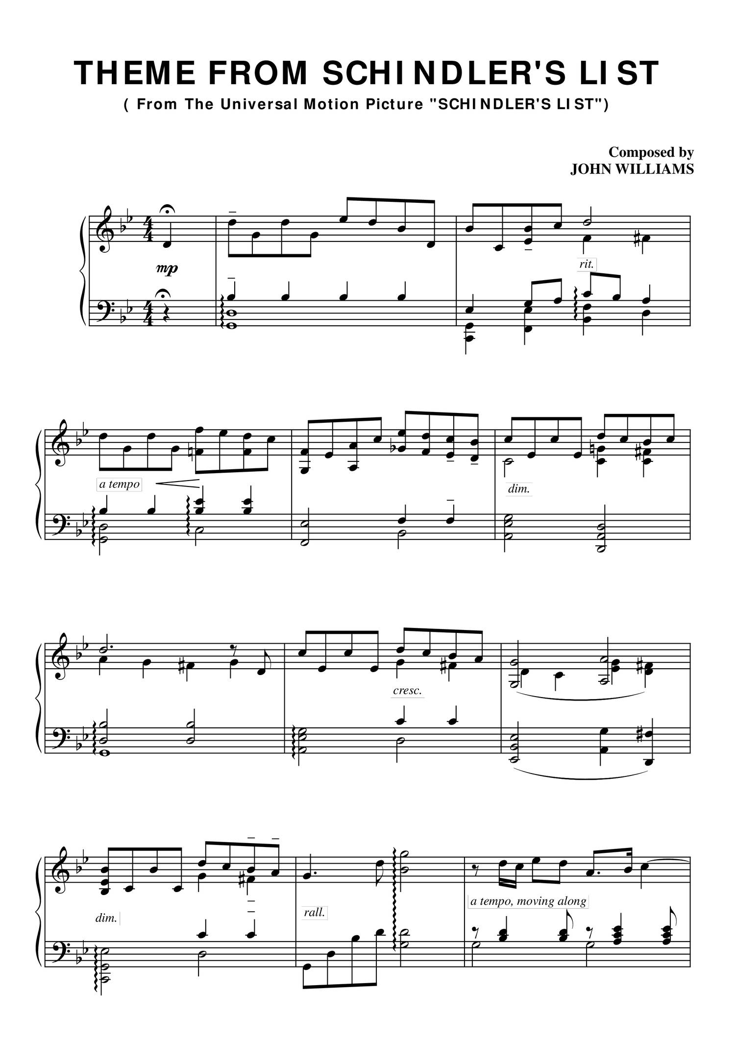 Schindlers List Theme - PIANO SHEET.pdf | DocDroid