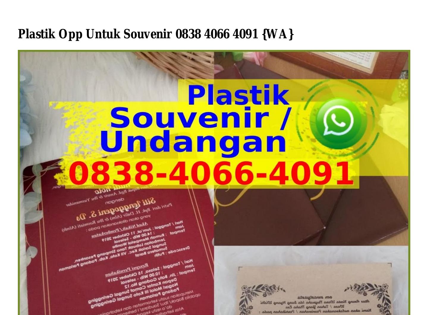 Plastik Opp Untuk Souvenir Pdf Docdroid